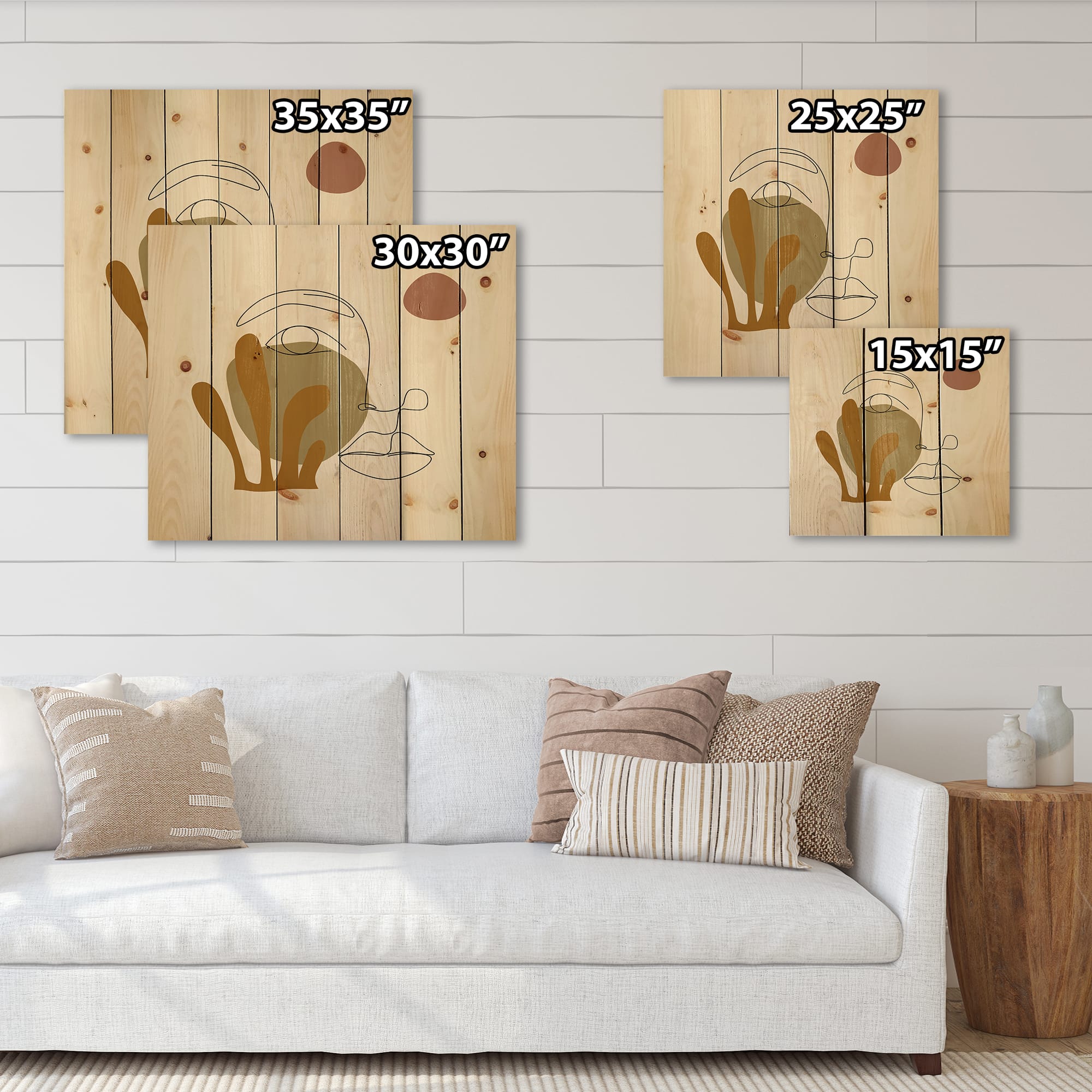 Designart - One Line Art Portrait of Woman In Terracotta Tones