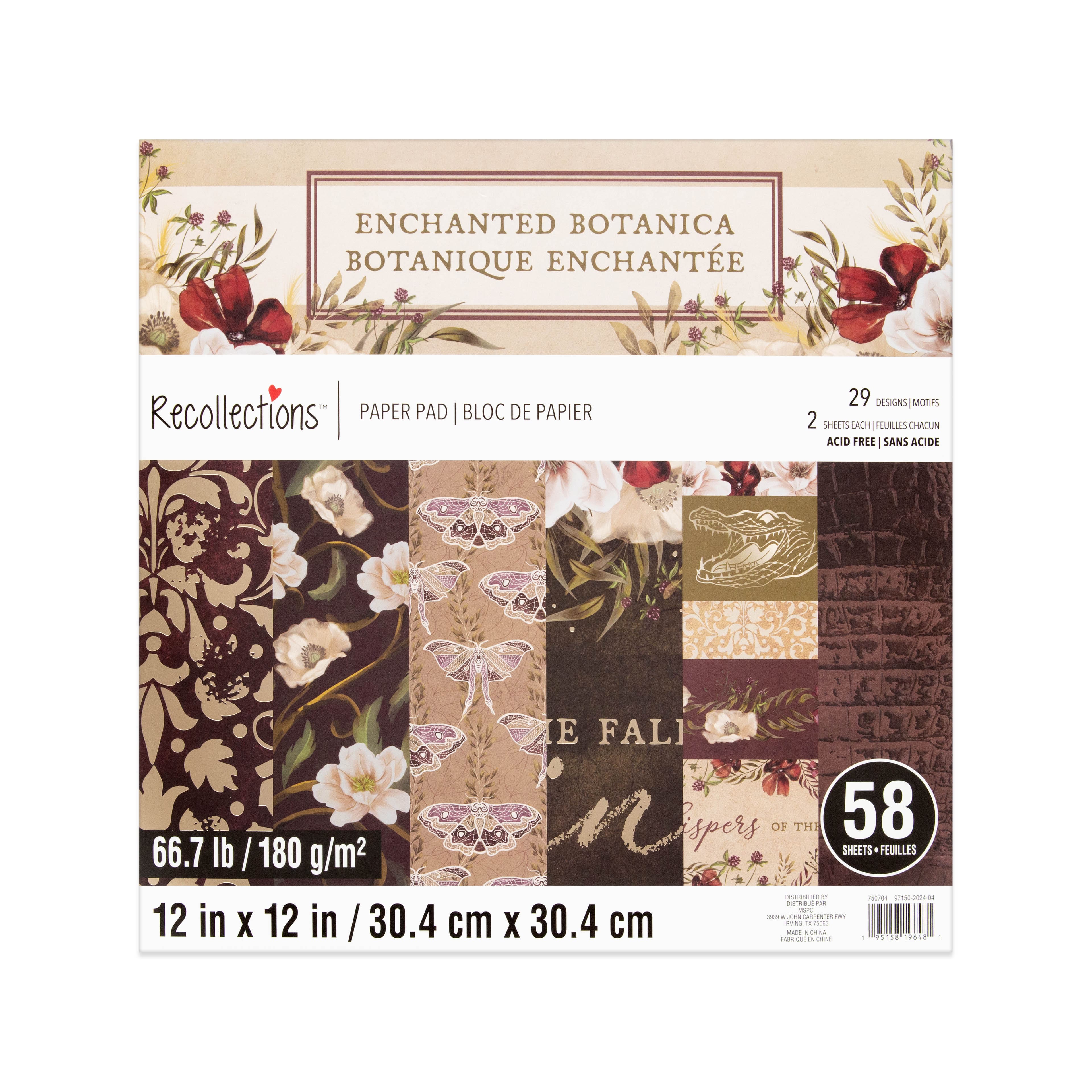 12" x 12" Enchanted Botanica Paper Pad by Recollections™, 58 Sheets