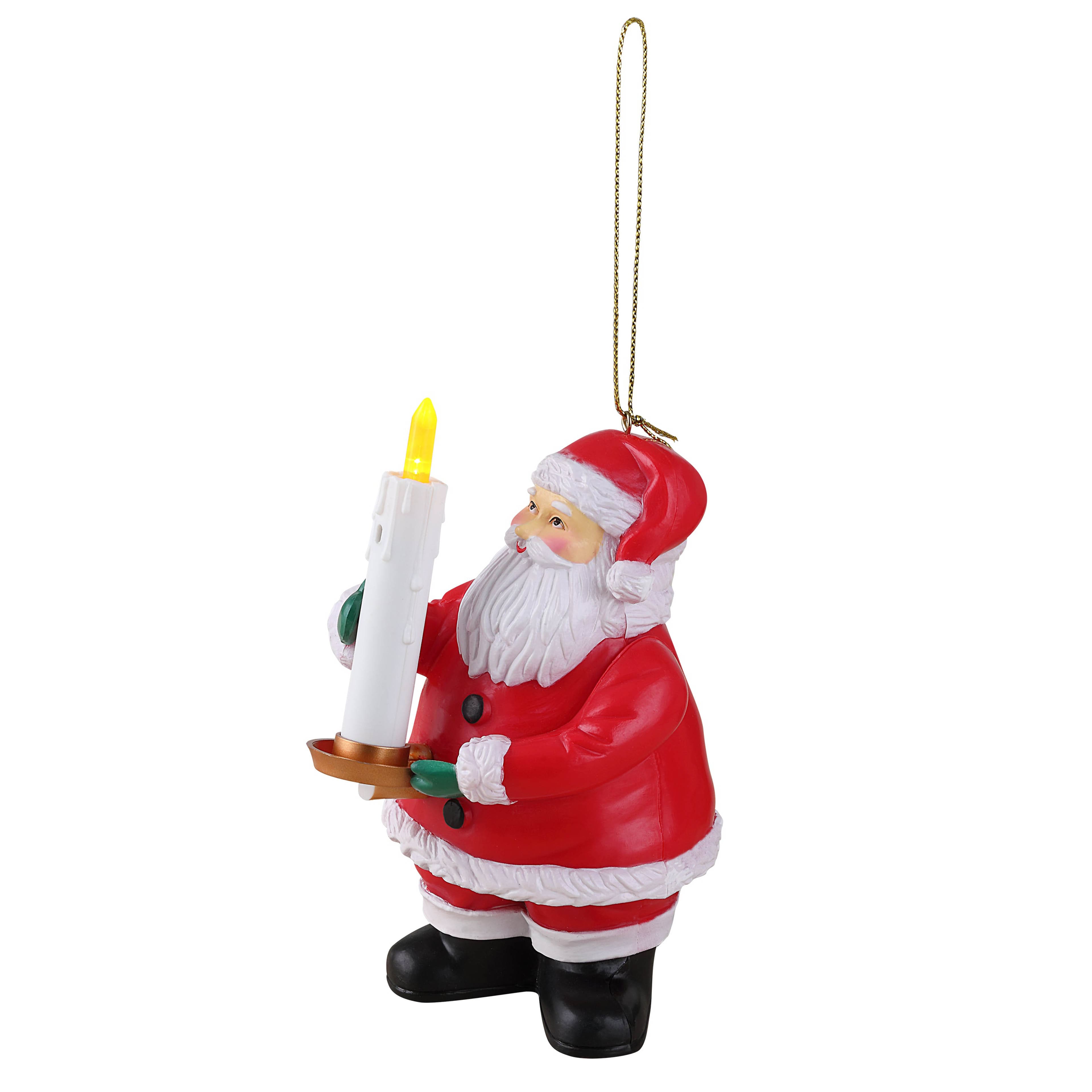 Mr. Christmas 5.5&#x22; LED Lit Goodnight Lights Santa Ornament