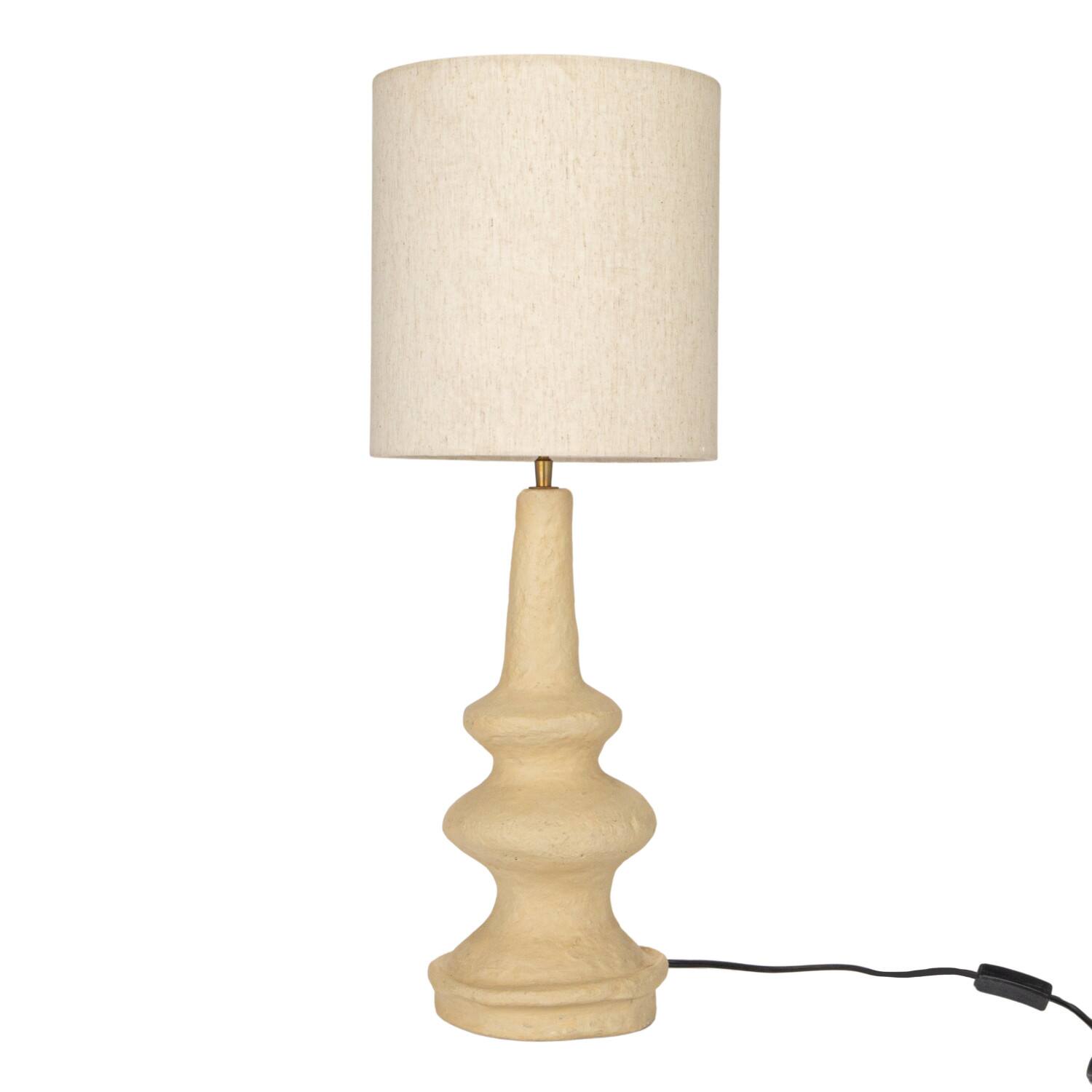 Hello Honey® 28" Natural Handmade Paper Mache Table Lamp with Cotton Shade