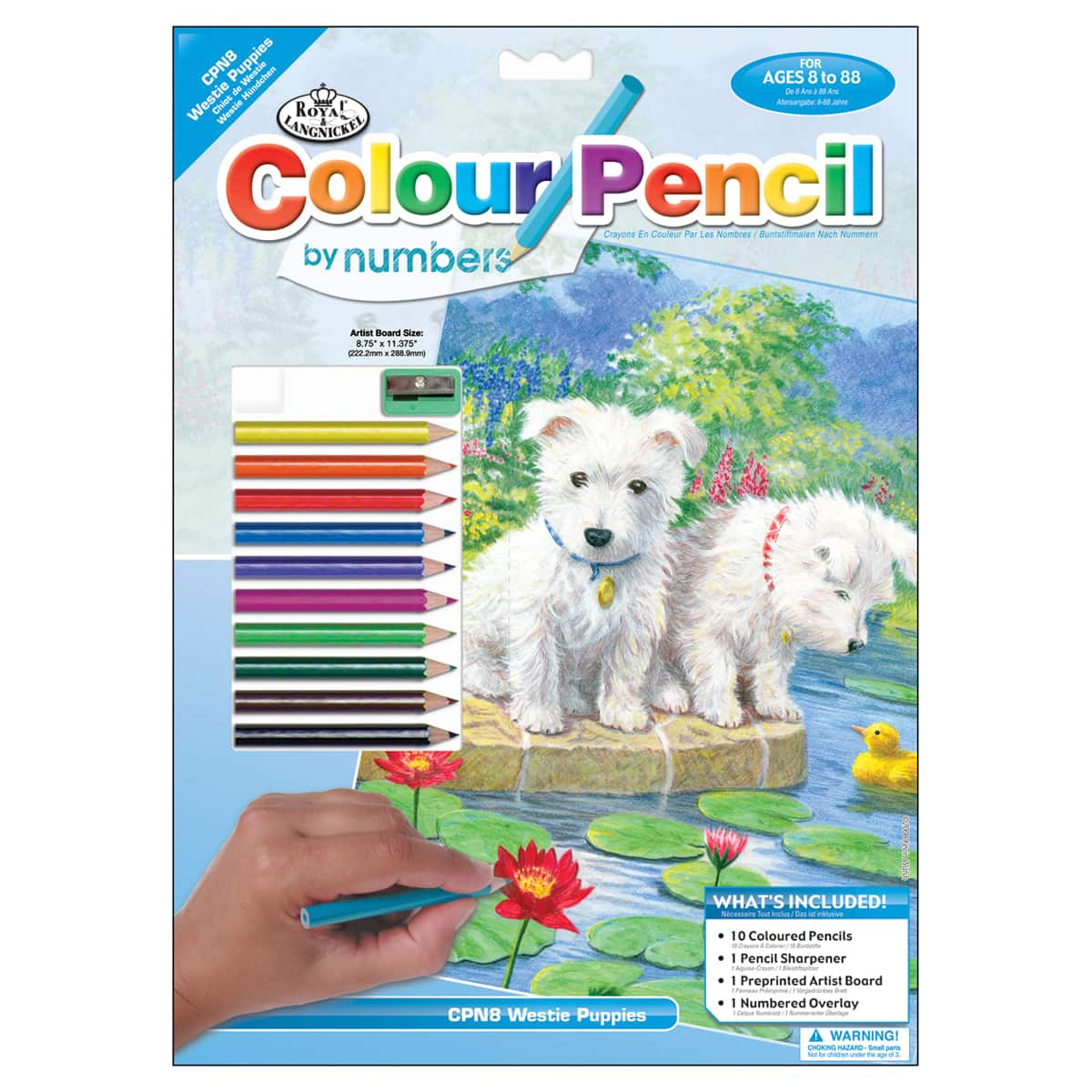 Royal &#x26; Langnickel&#xAE; Westie Puppies Colour Pencil&#x2122; by Number Kit