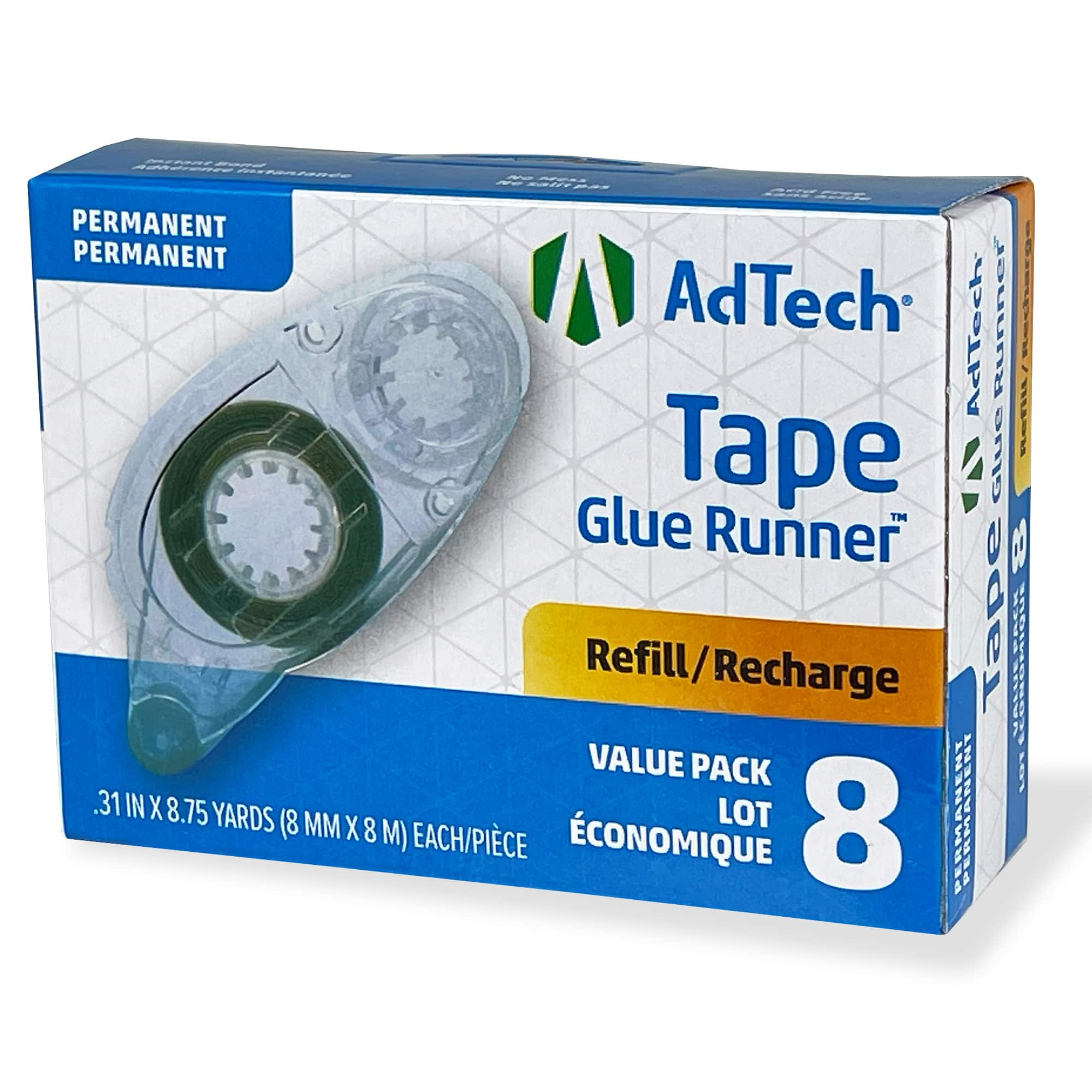 AdTech&#xAD;&#xAD;&#xAD;&#xAD;&#xAD;&#xAD;&#xAE; Tape Glue Runner&#x2122; Refills, 12 Packs of 8