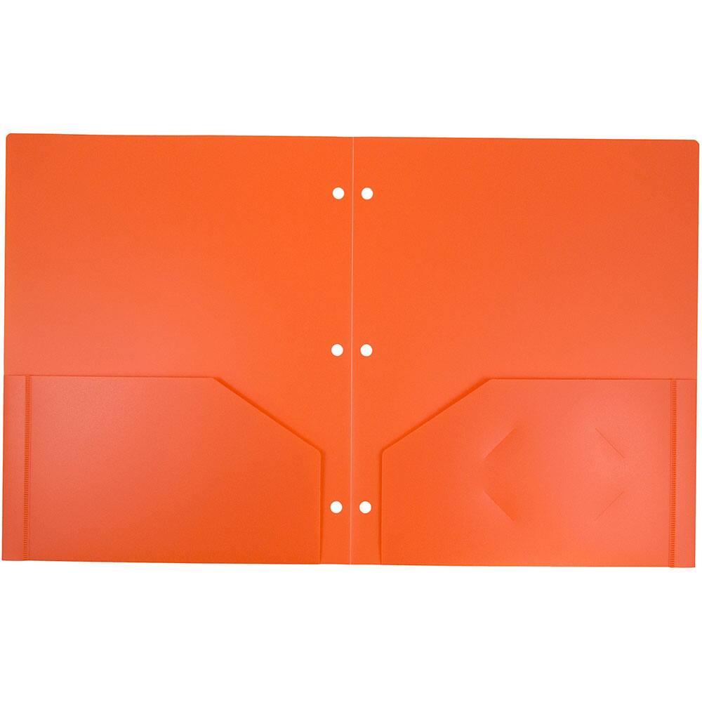 JAM Paper 3-Hole Heavy Duty Plastic Pocket Folder, 6ct.