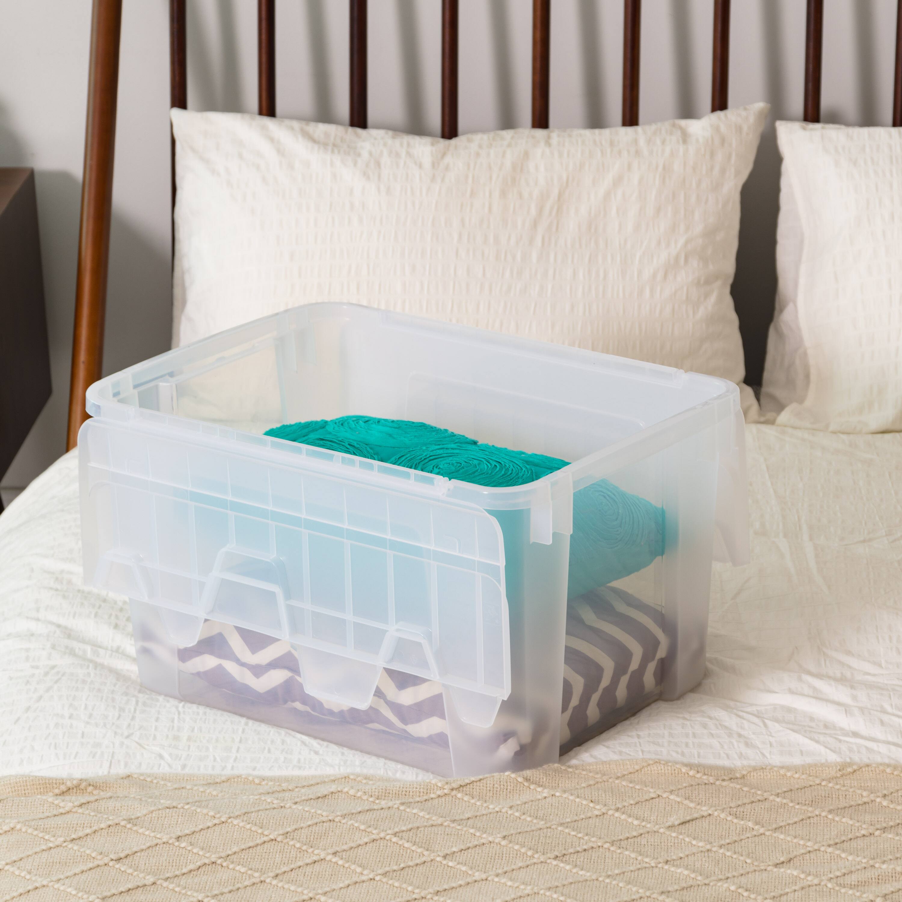 IRIS® 50qt. Clear Wing Lid Storage Boxes, 4ct.