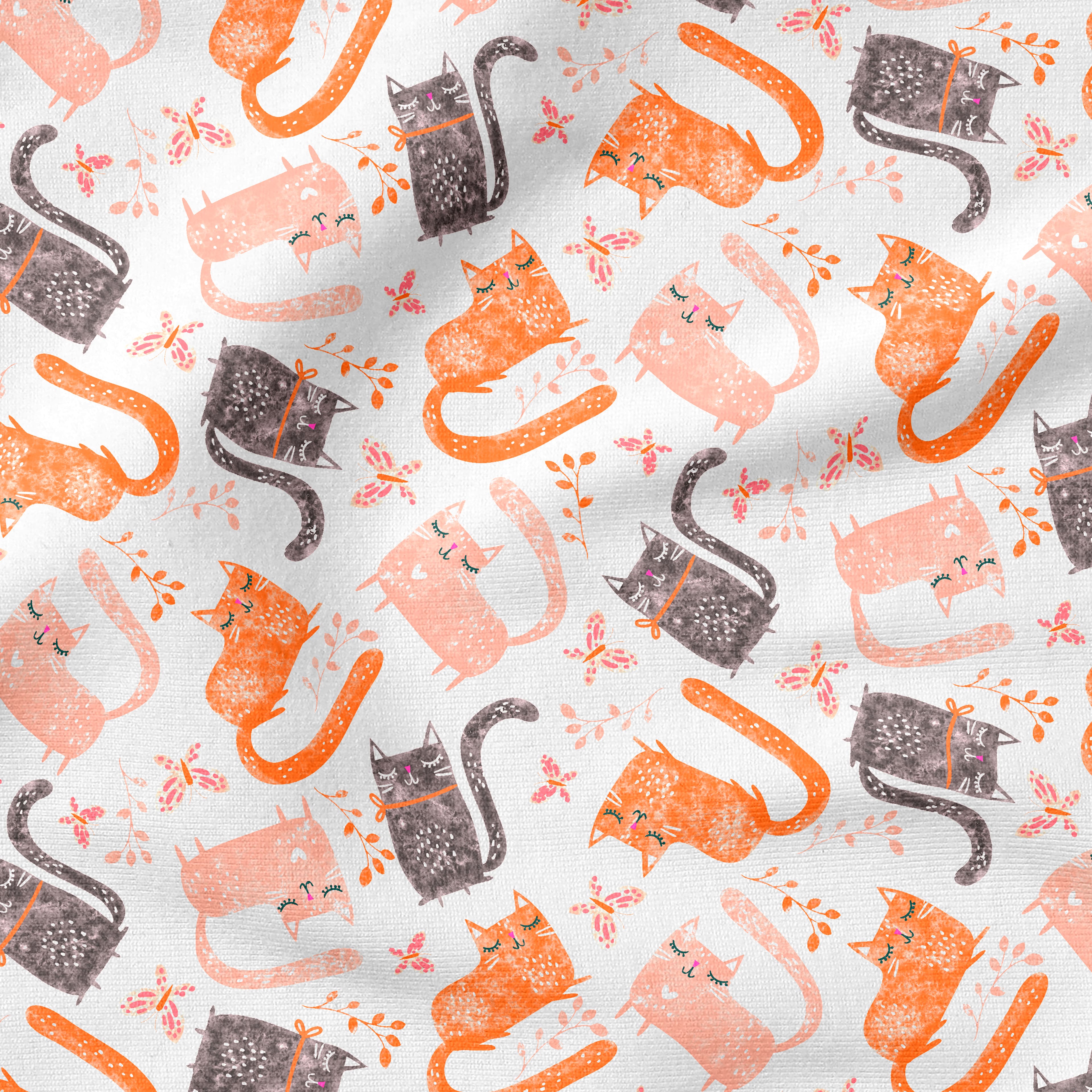 Coral Cats Cotton Fabric Bundle by Loops & Threads™