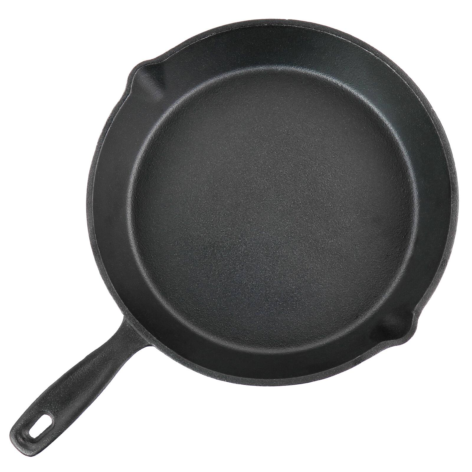 Oster Castaway 10" Round Cast Iron Frying Pan with Pouring Spouts