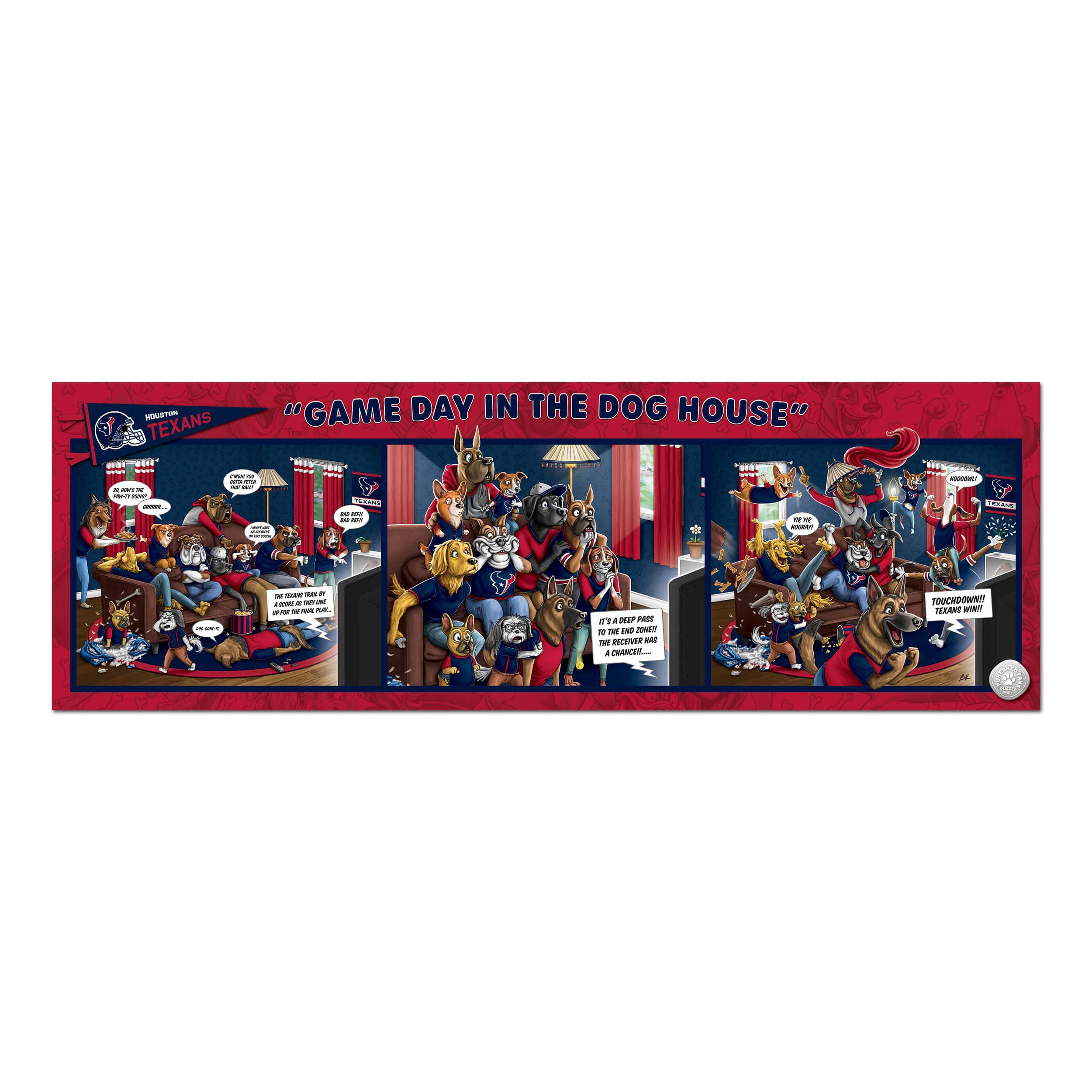NFL Game Day in the Dog House 1,000 Piece Puzzle