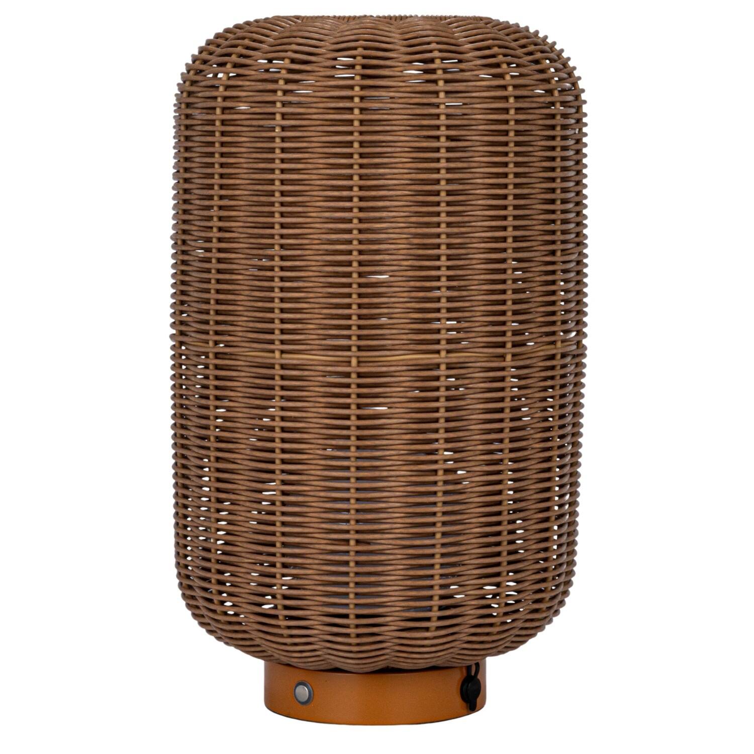 Hello Honey® 14.25" Natural Plastic & Woven Rattan LED Lamp, 2ct.