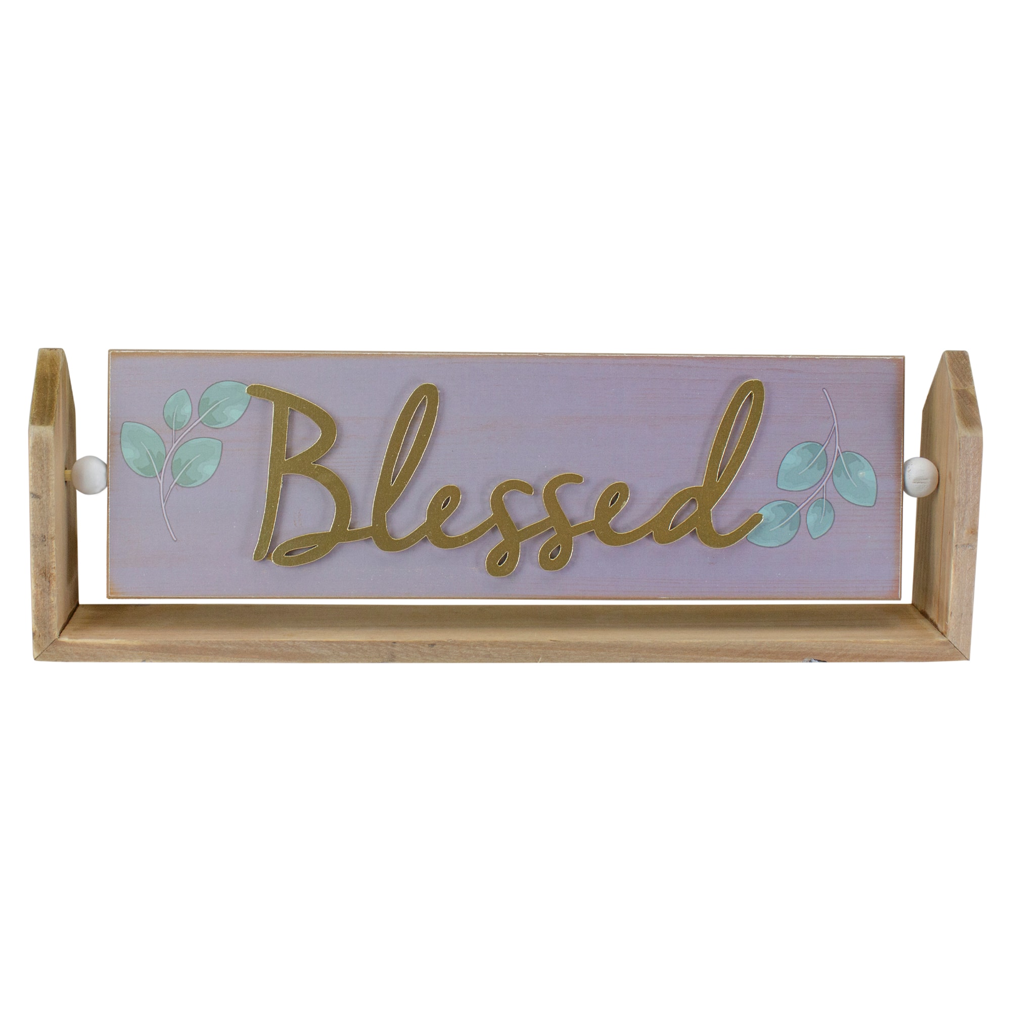 13.25" Hinged Plaque With "Blessed" Embossed Lettering Table Top Décor