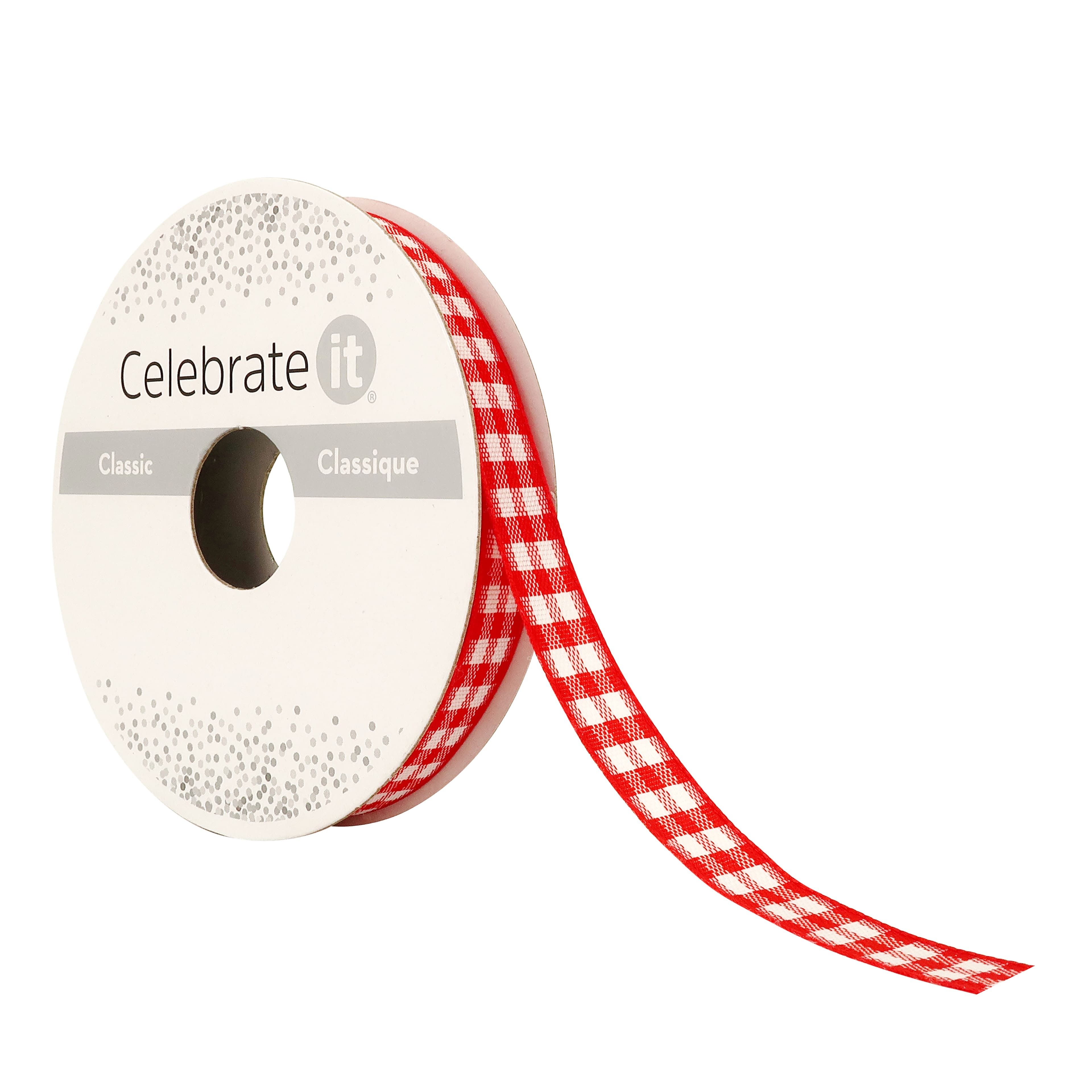 12 Pack: 3/8'' x 7yd. Gingham Ribbon by Celebrate It™