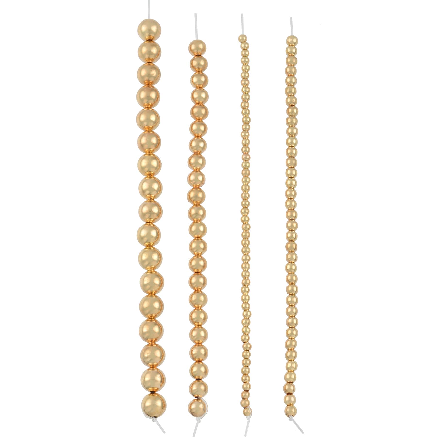 12 Pack: Gold Metal Round Beads Mix, by Bead Landing™