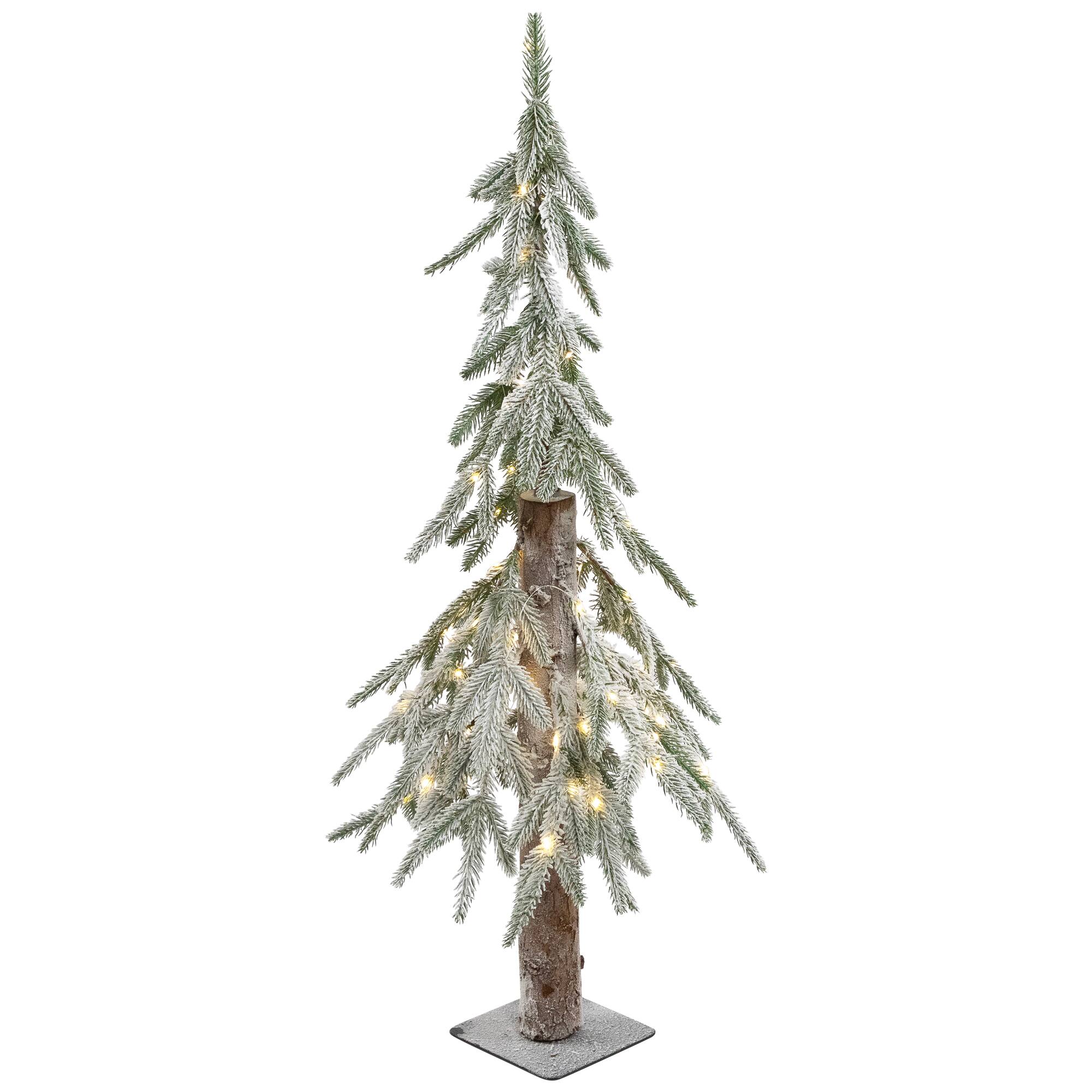 3ft. Pre-Lit Flocked Alpine Artificial Christmas Tree, Clear Lights