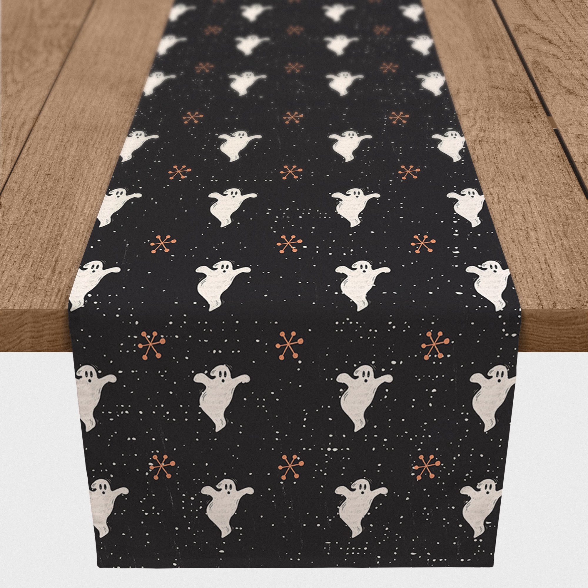 72&#x22; Retro Ghosts Poly Twill Table Runner