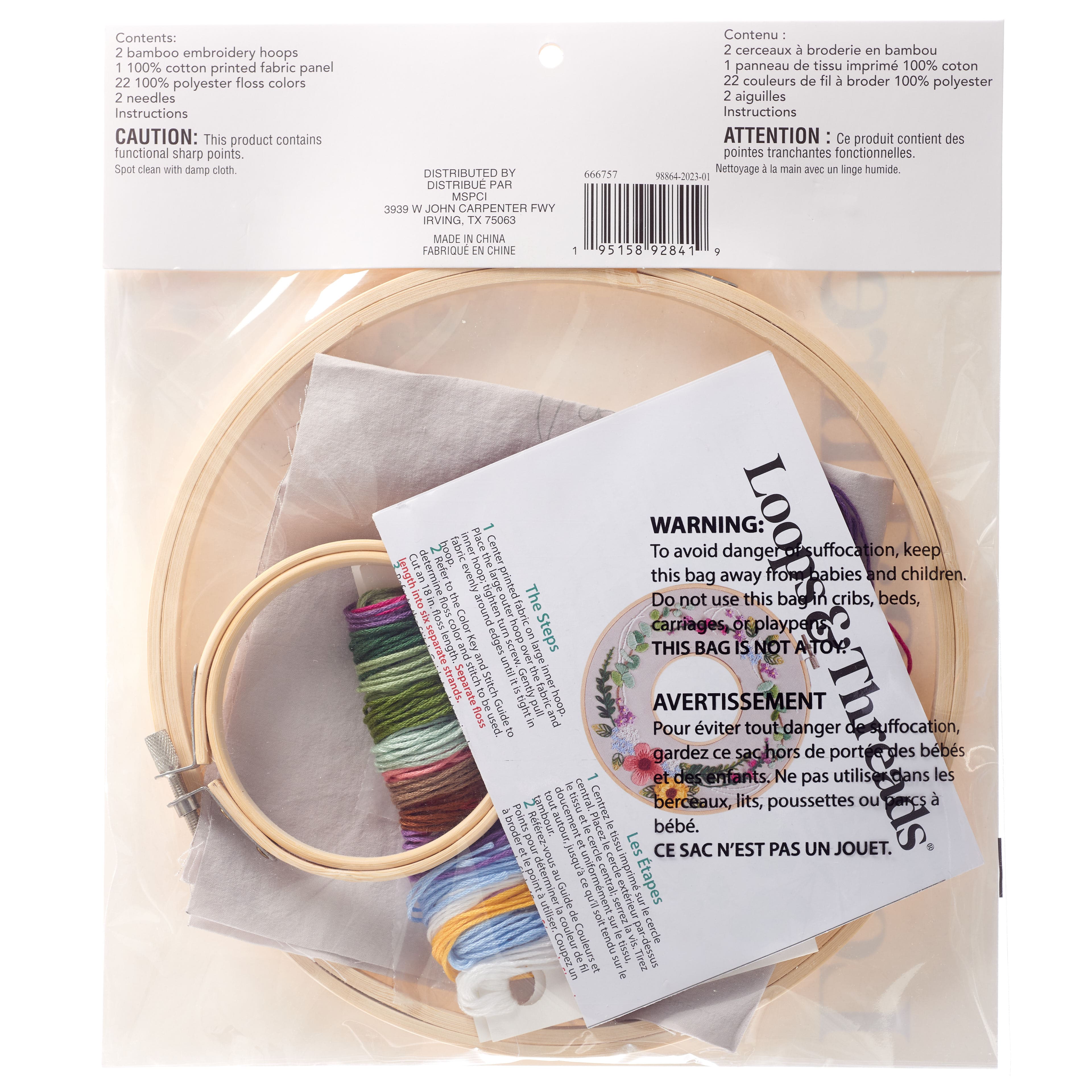 Trousse de broderie à motifs de fleurs en couronne, 20,3 cm de Loops & Threads