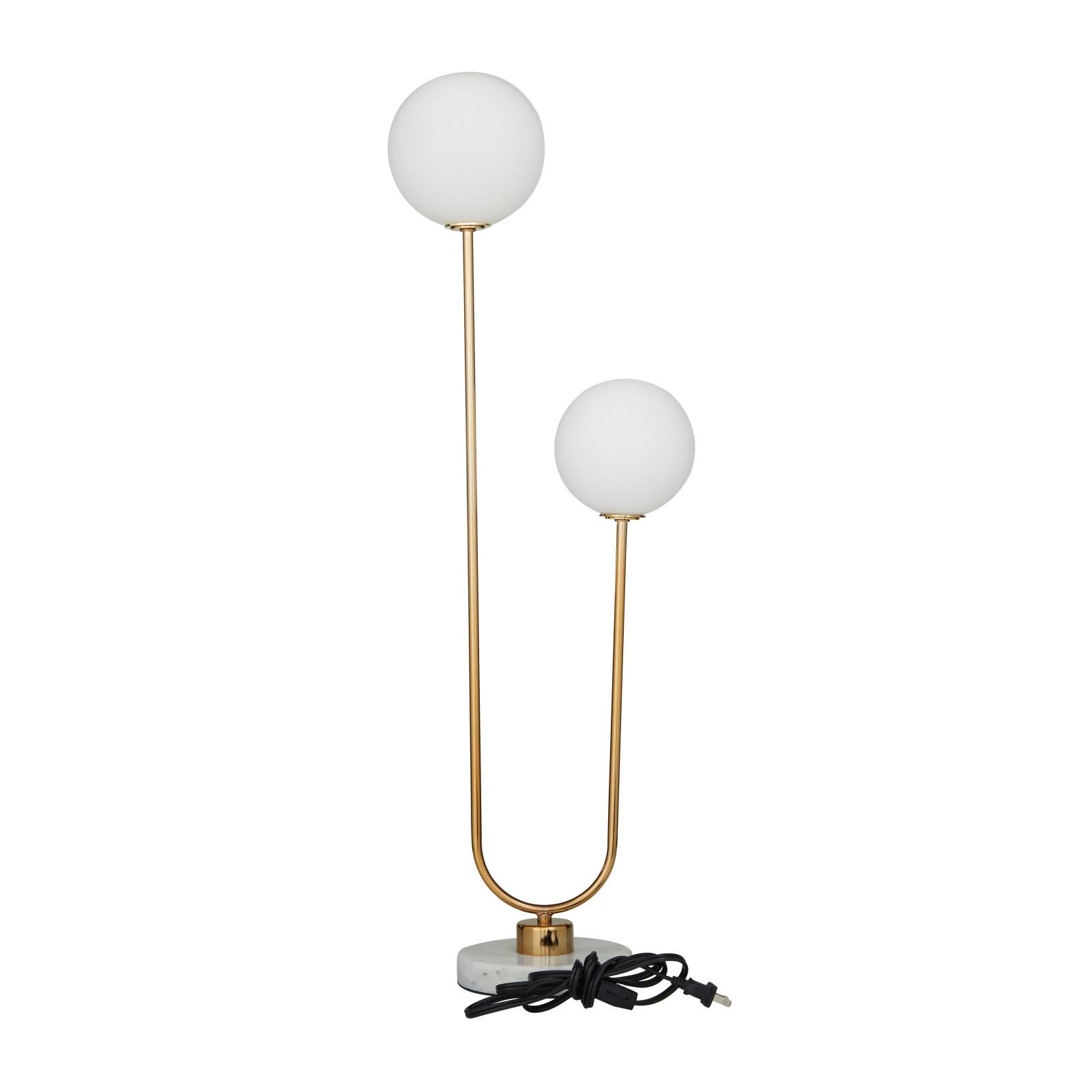 31" 2 Orb Table Lamp with Marble Base