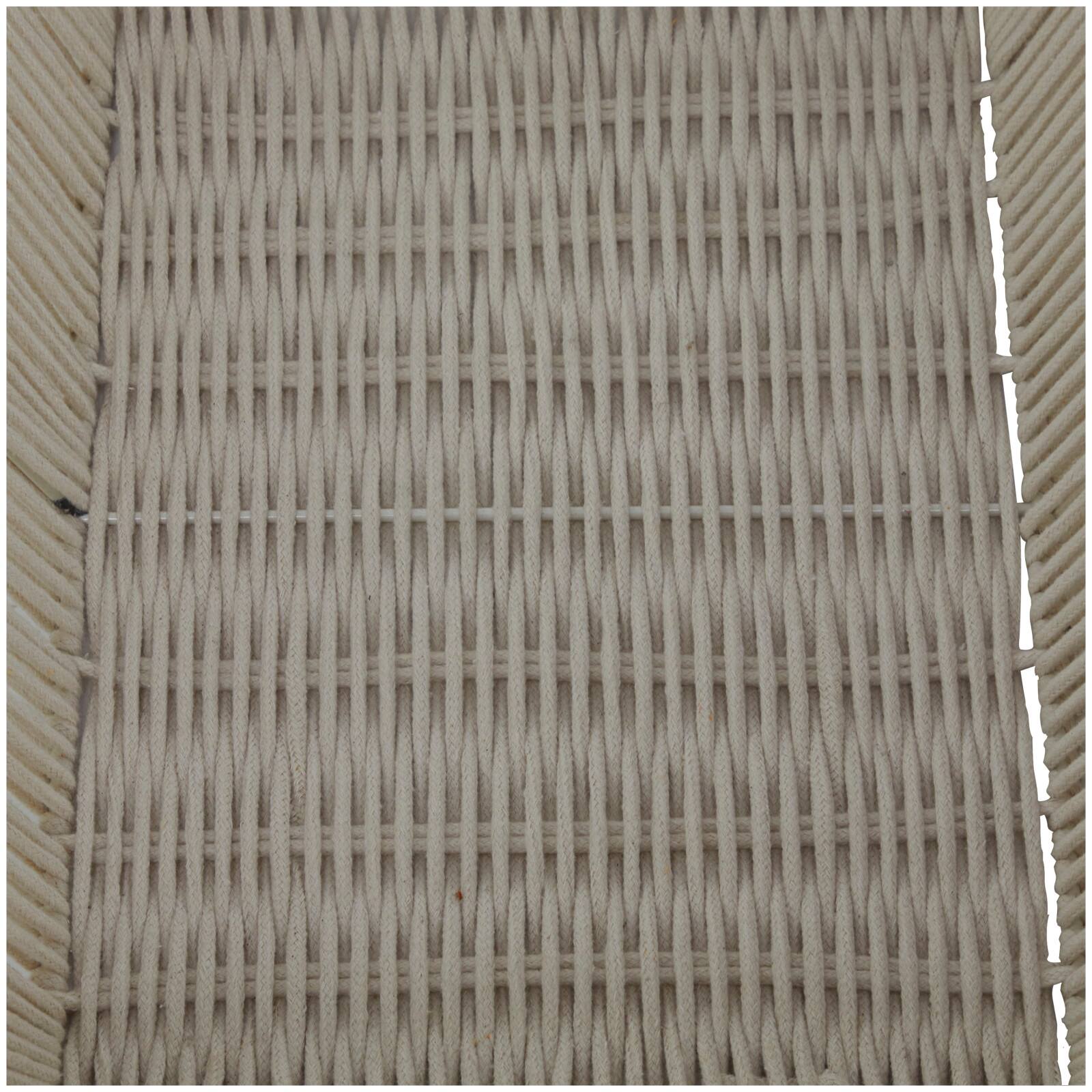 Cream Cotton Handmade Woven Storage Basket with Handles Set of 2 18", 17"