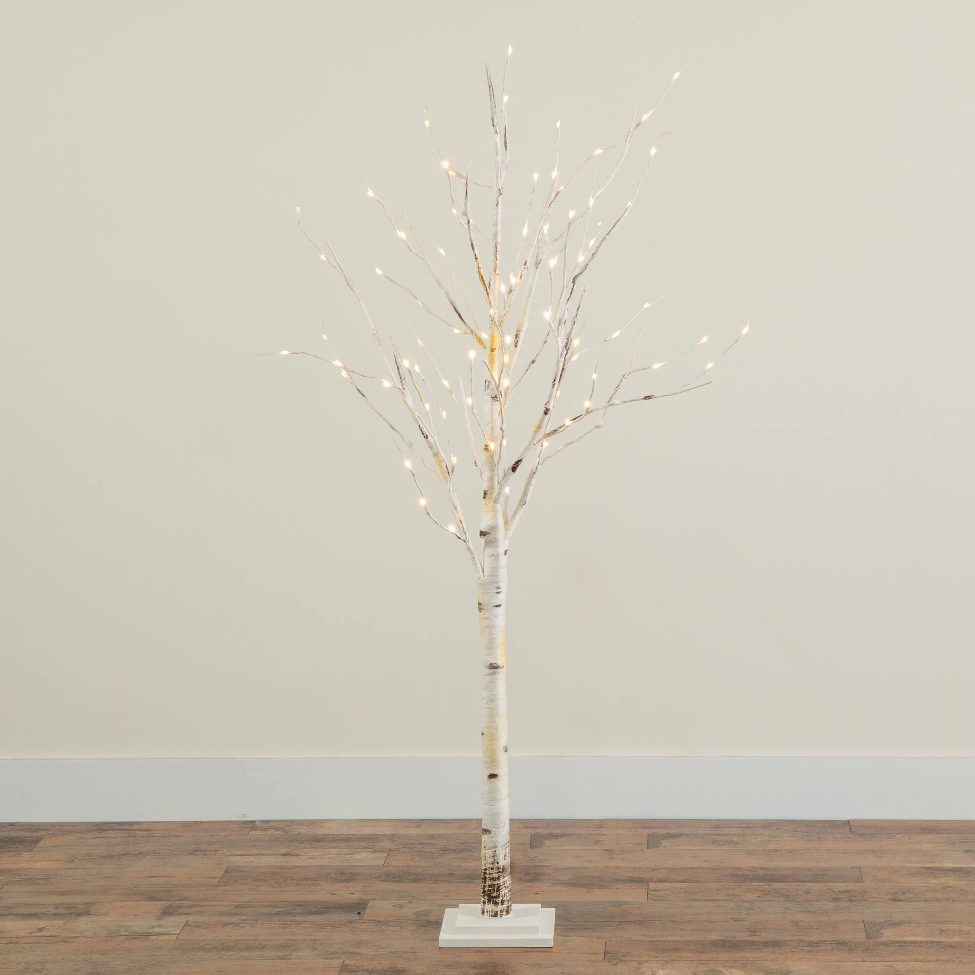 5ft. Pre-Lit Birch Artificial Christmas Tree, Warm White LED Lights