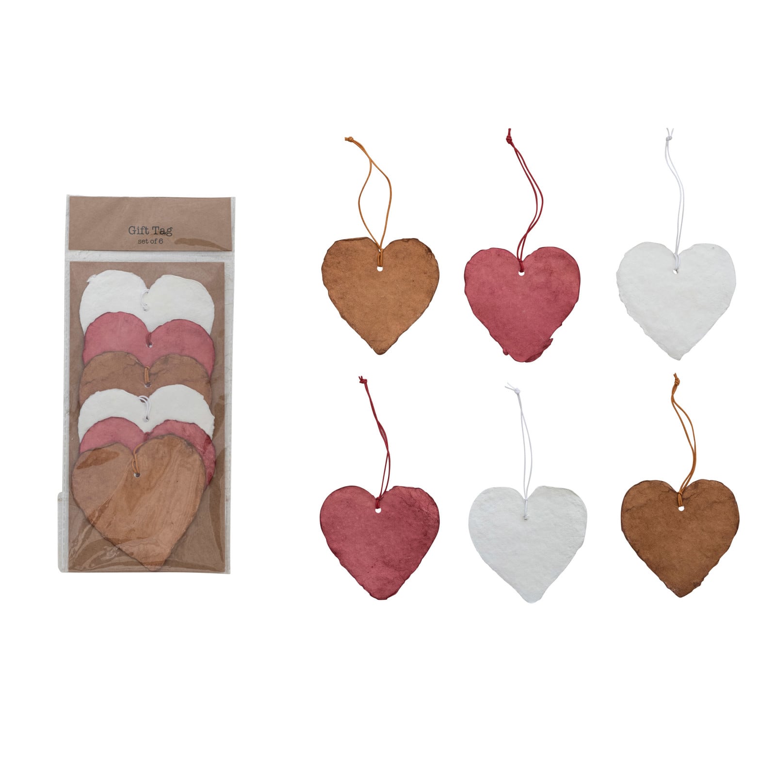Hello Honey&#xAE; Handmade Recycled Paper Heart Gift Tag Set