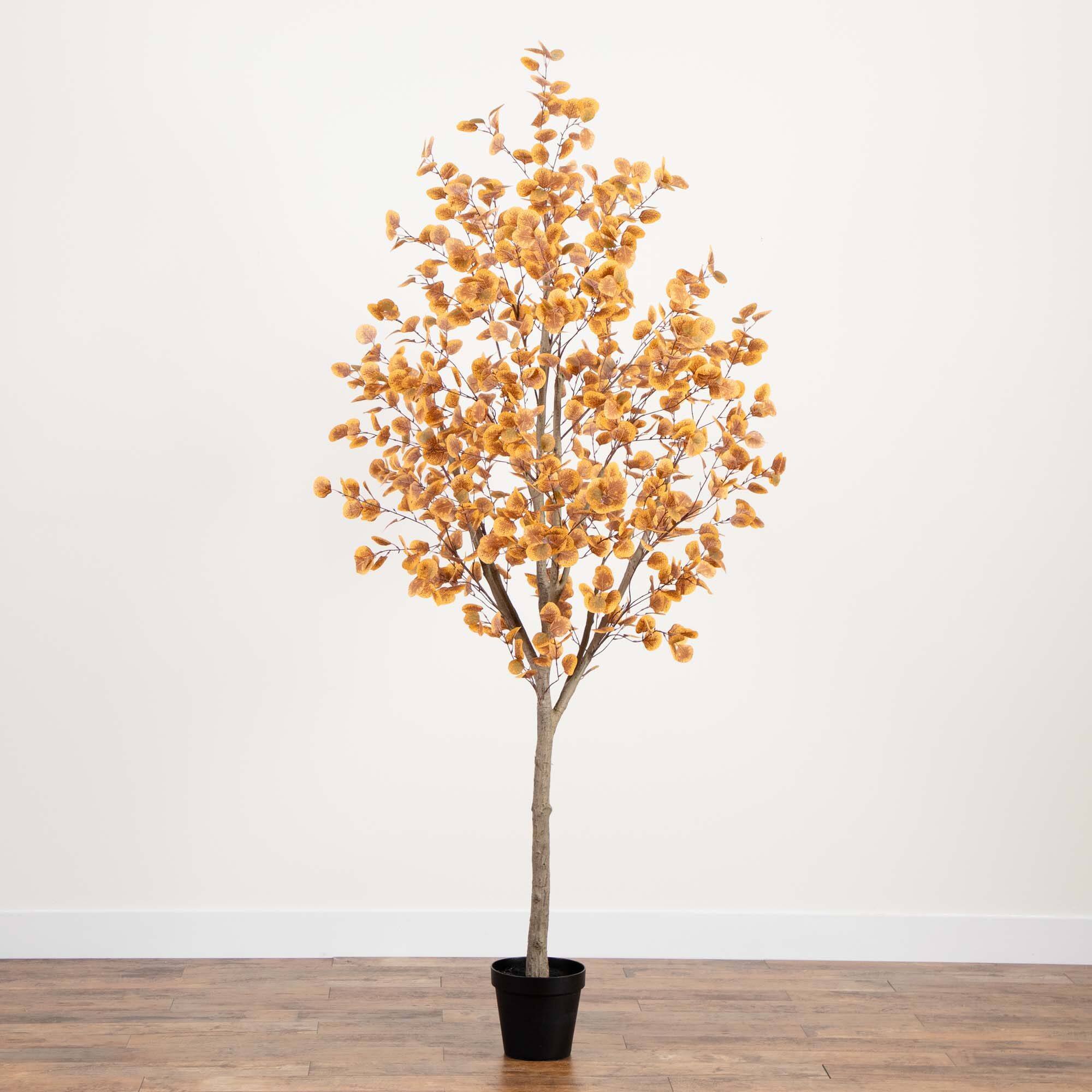8ft. Potted Artificial Autumn Eucalyptus Tree