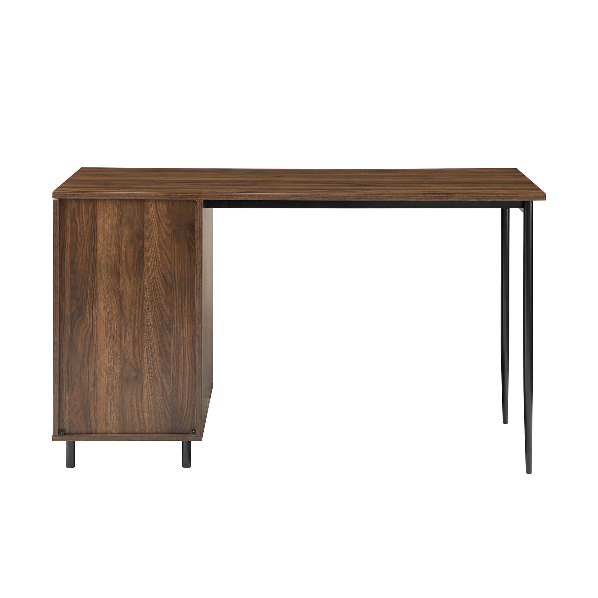 Walker Edison - Industrial Wood 3-Drawer Computer Desk - Dark Walnut