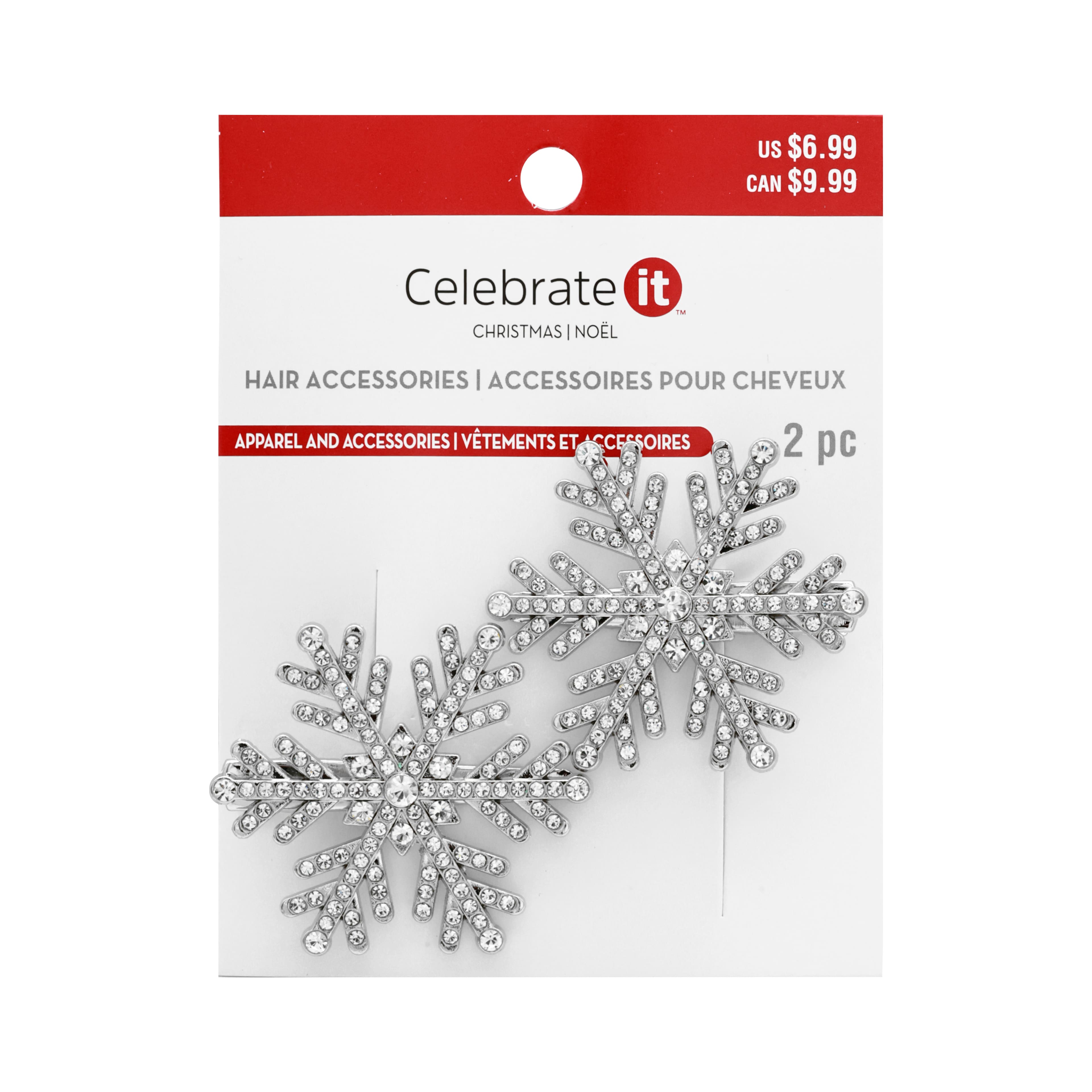 Gem Snowflake Hair Clips, 2ct. by Celebrate It&#x2122;