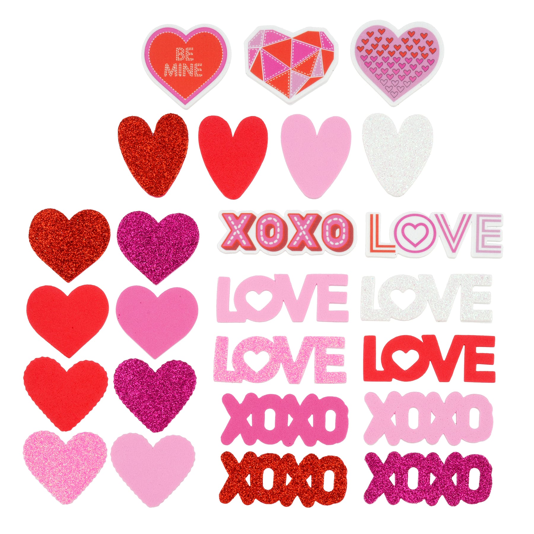 Valentine's Day Pink & Red Mixed Heart Foam Stickers by Creatology