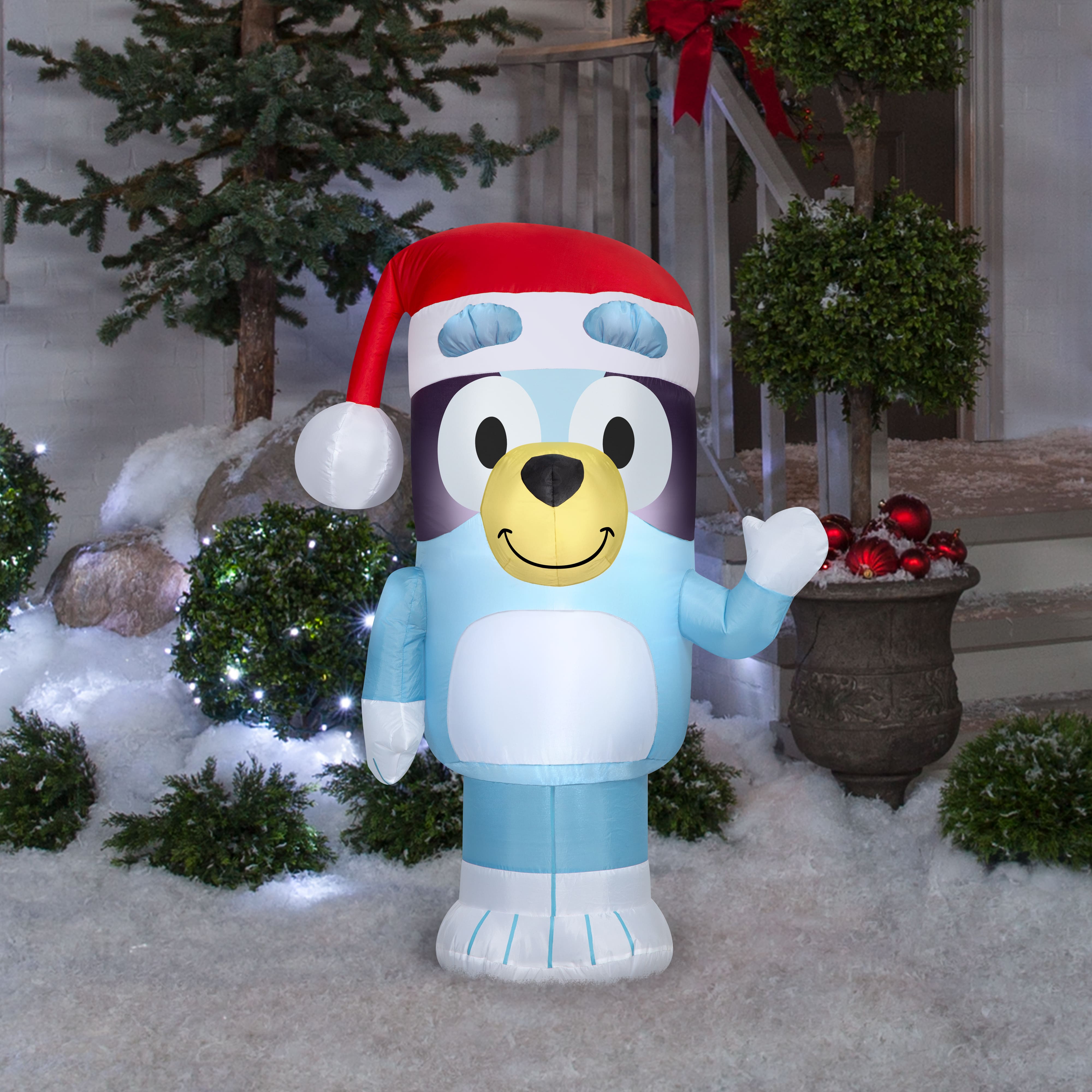 3.5ft. Airblown® Inflatable Christmas Bluey in Santa Hat