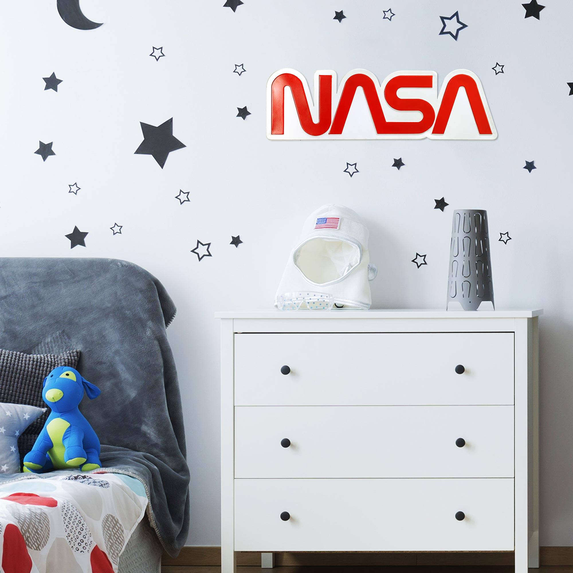 NASA Logo Embossed Shaped Metal Wall Sign