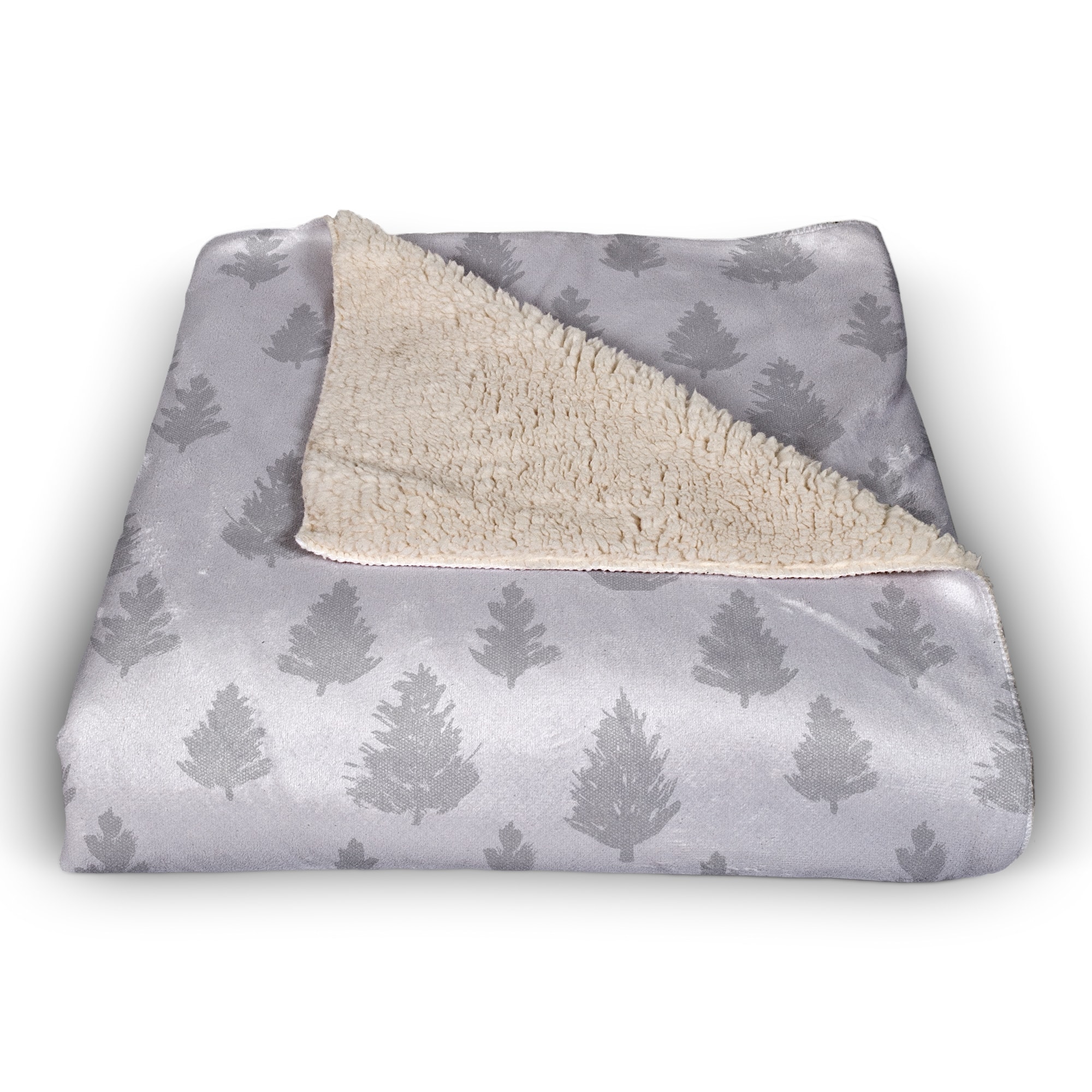 Gray Forest Pattern 50x60 Sherpa Fleece Blanket