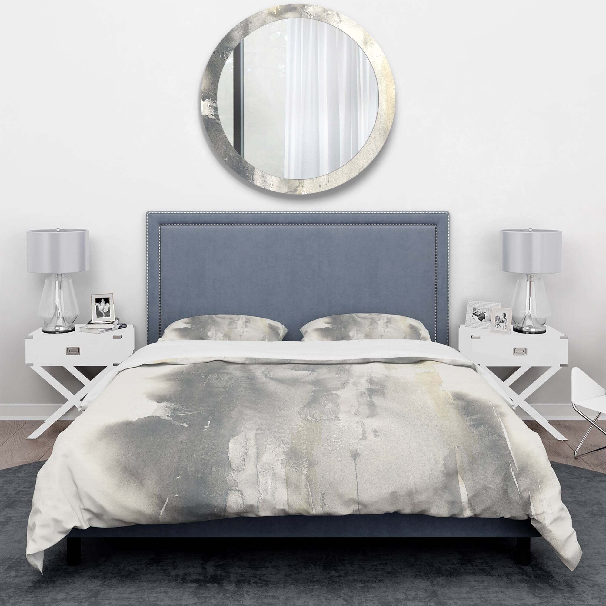 Designart &#x27;Gold Glamour Direction II&#x27; Geometric Bedding Set - Duvet Cover &#x26; Shams