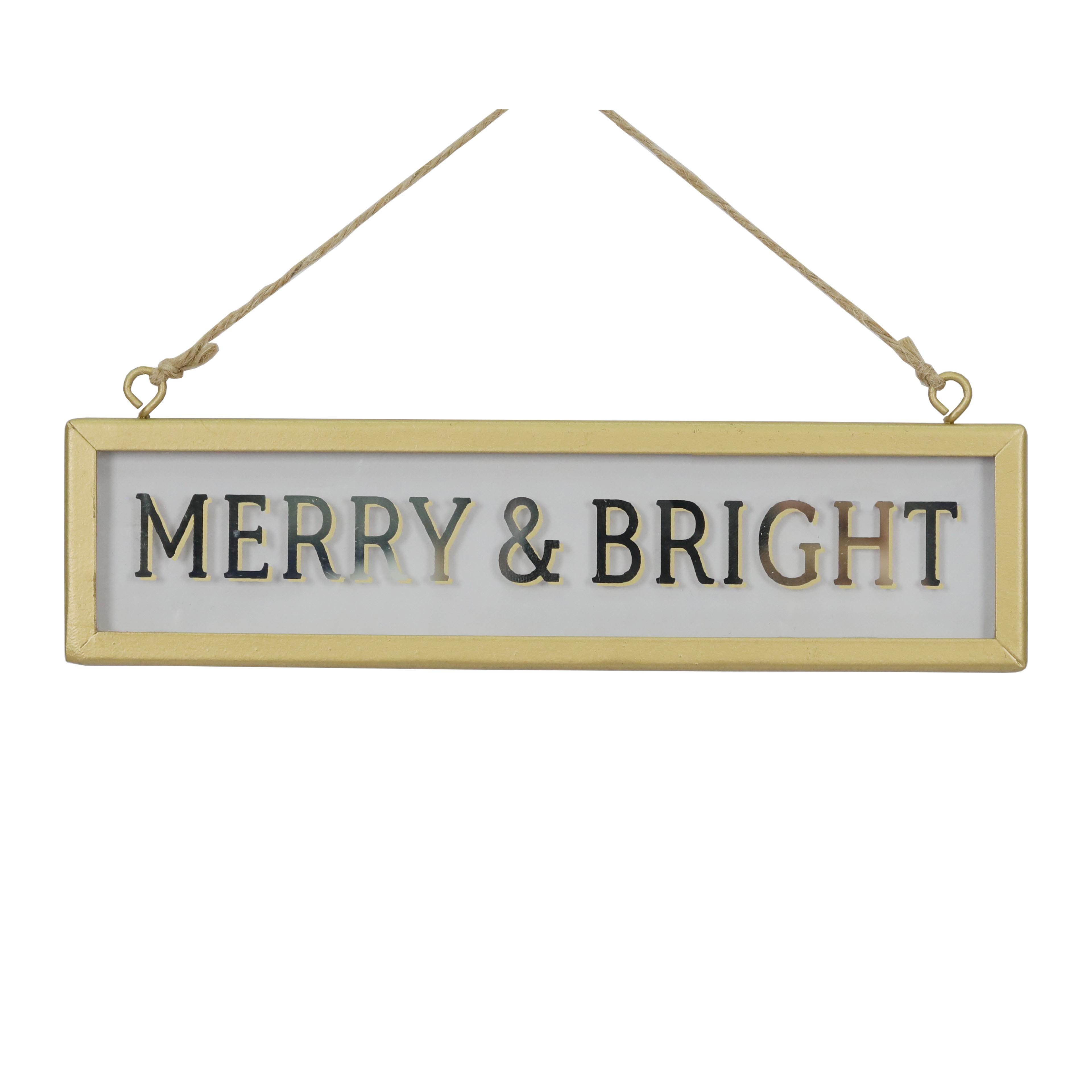 8&#x22; Merry &#x26; Bright Glass Wall Sign by Ashland&#xAE;