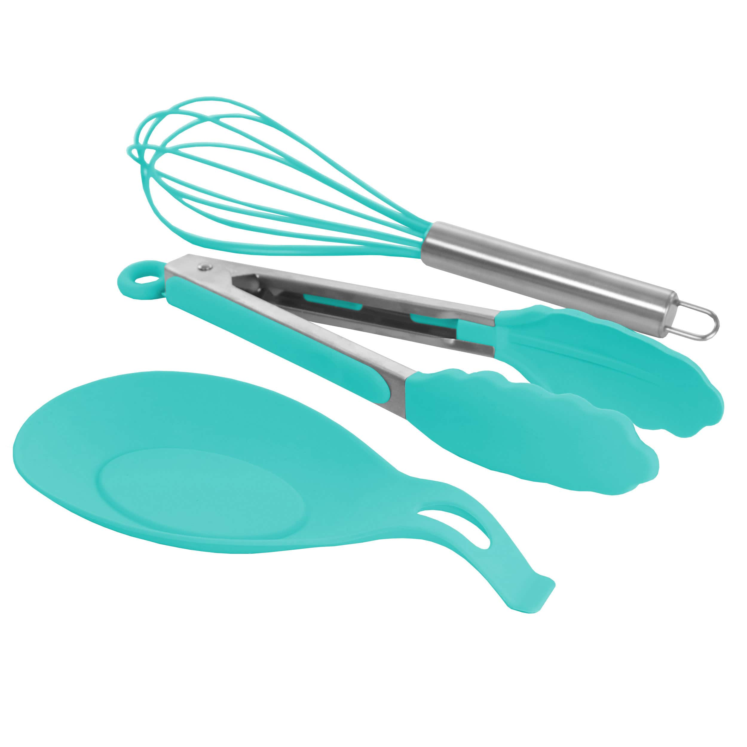 MegaChef Light Teal Silicone Cooking Utensils Set, 12ct.