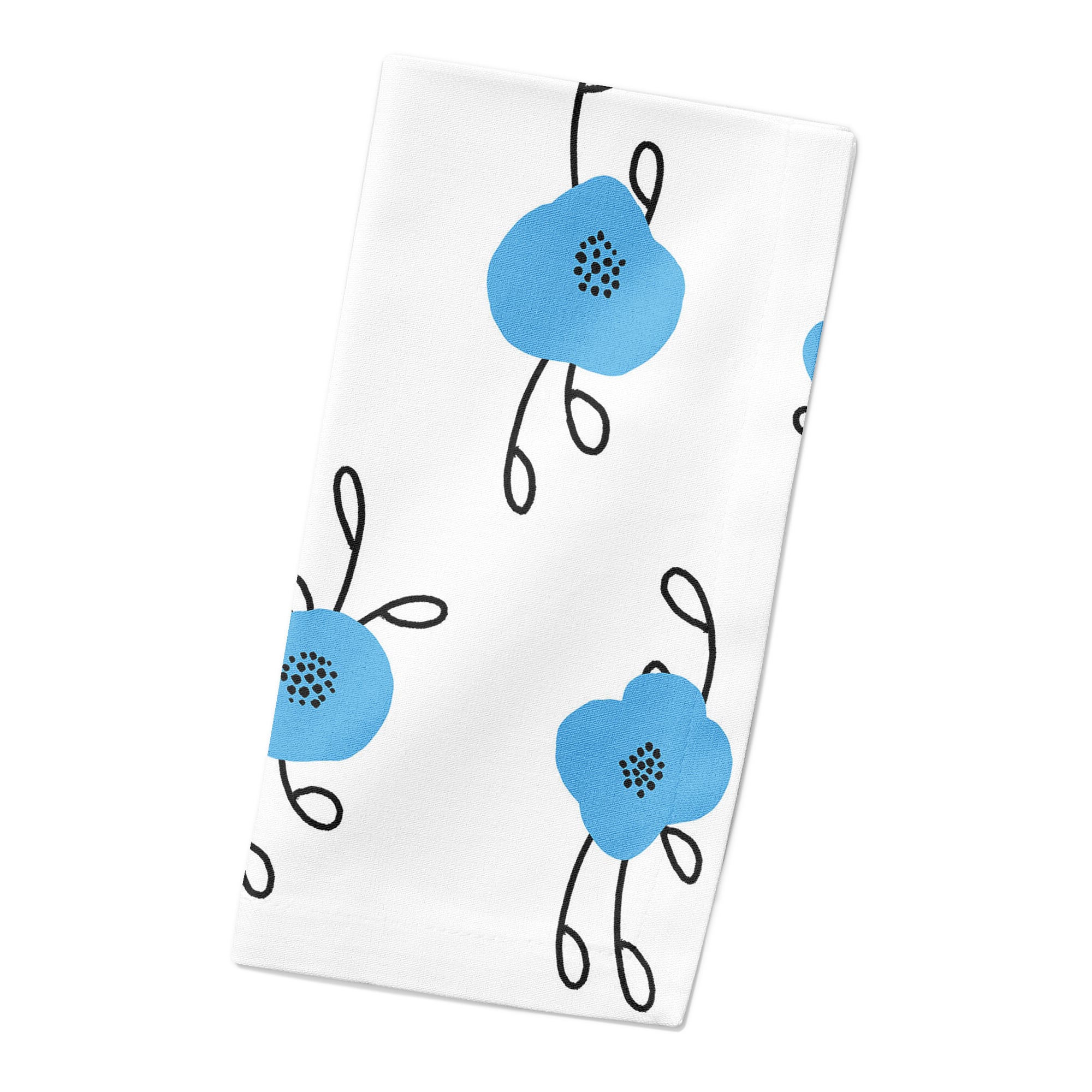 Blue Blooms 10" x 10" Cotton Twill Napkin