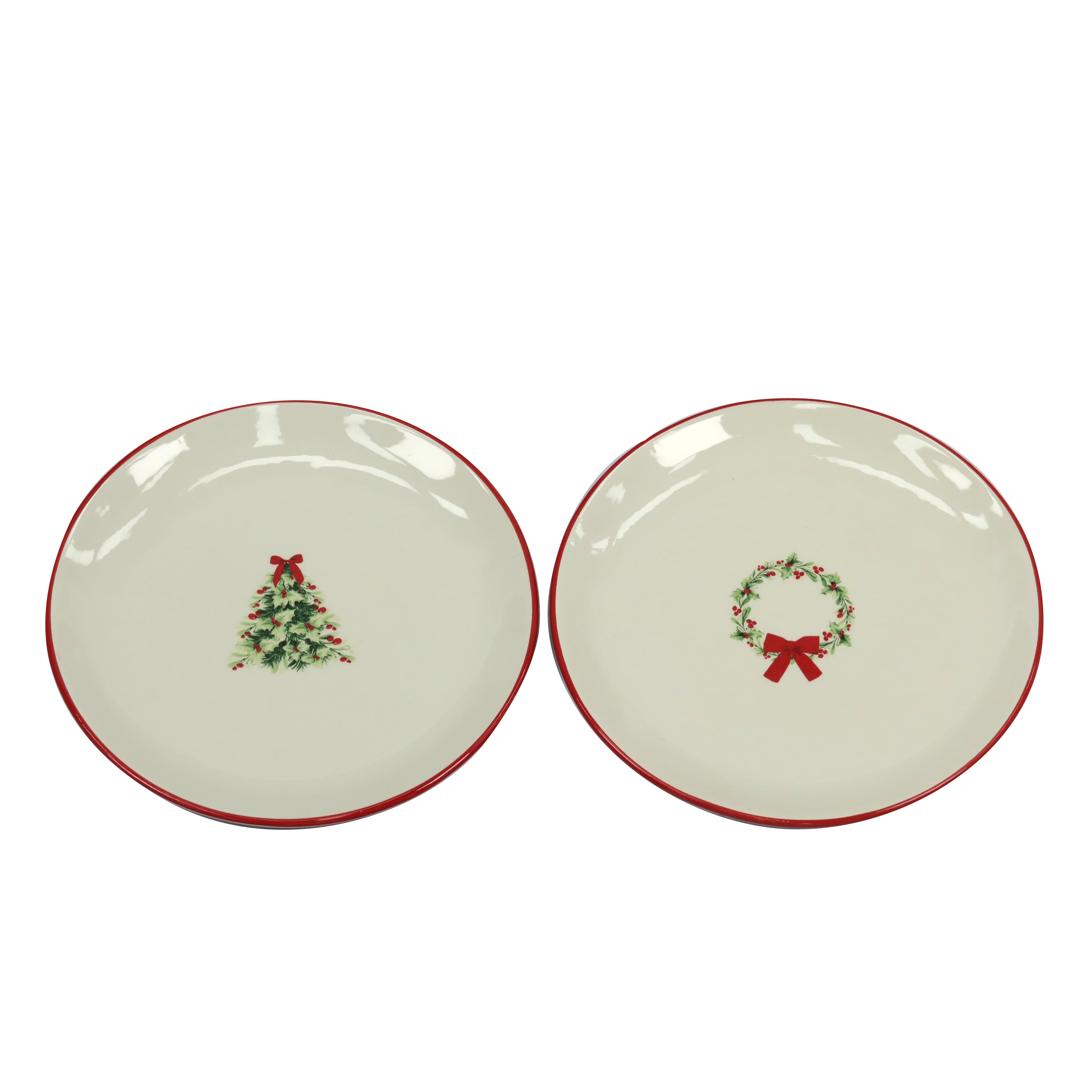 Assorted 8&#x22; Christmas Greenery Ceramic Plate by Ashland&#xAE;, 1pc.