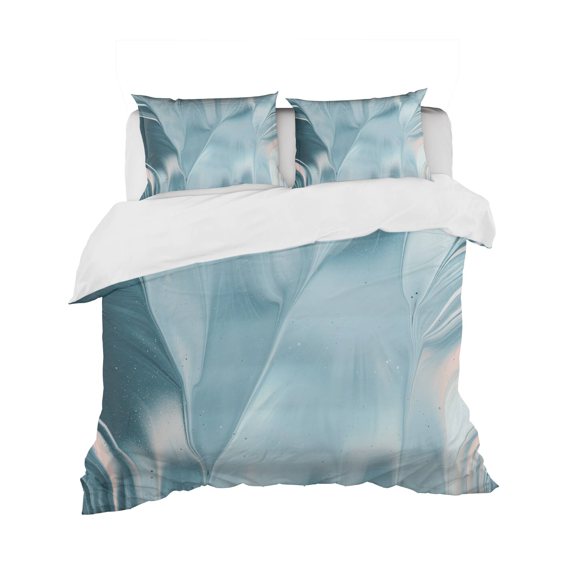 Designart 'Blue Modern Water I' Geometric Bedding Set - Duvet Cover & Shams | King + 2 Shams | Michaels®