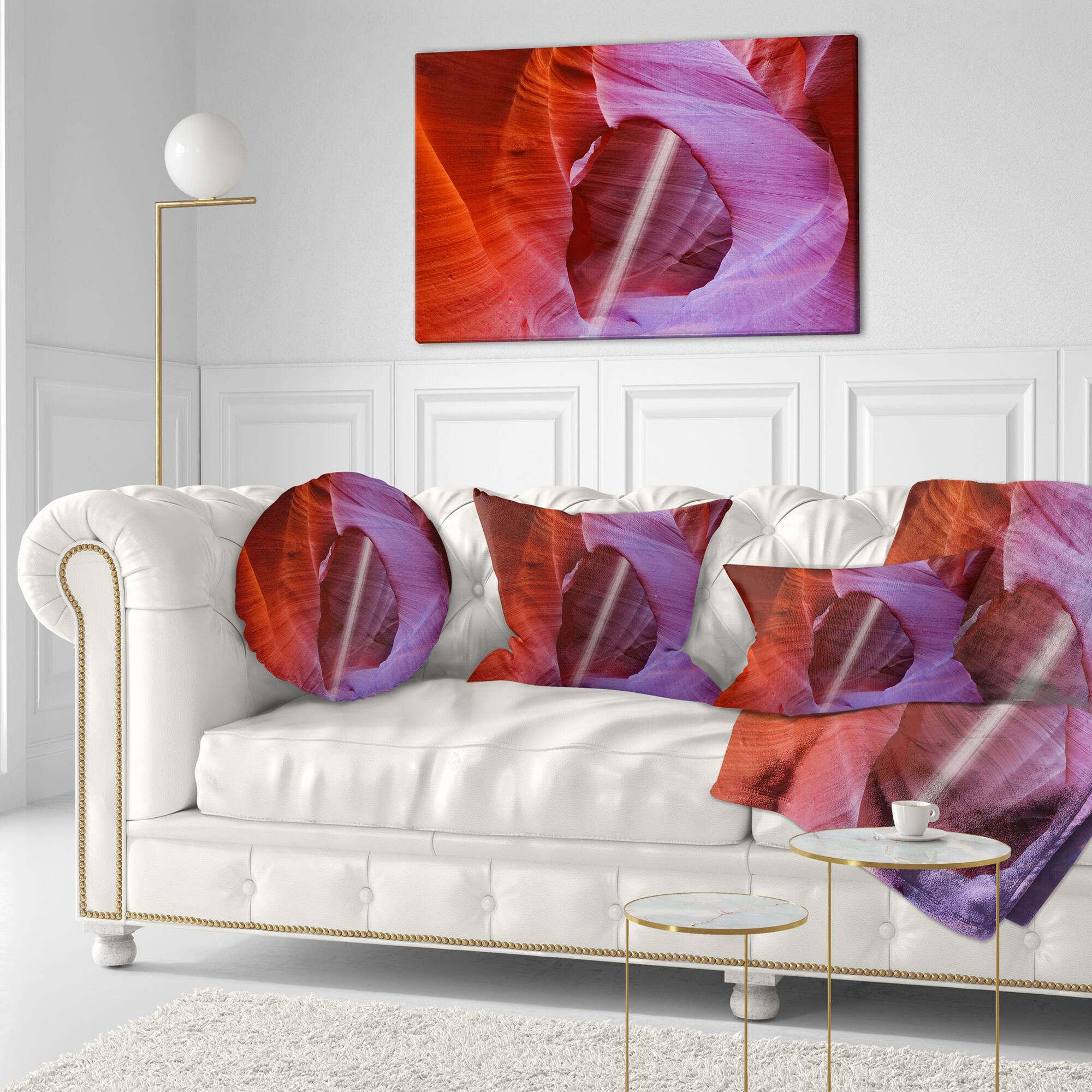 Designart - Red Orange Antelope Canyon - Landscape Photo Canvas Art Print