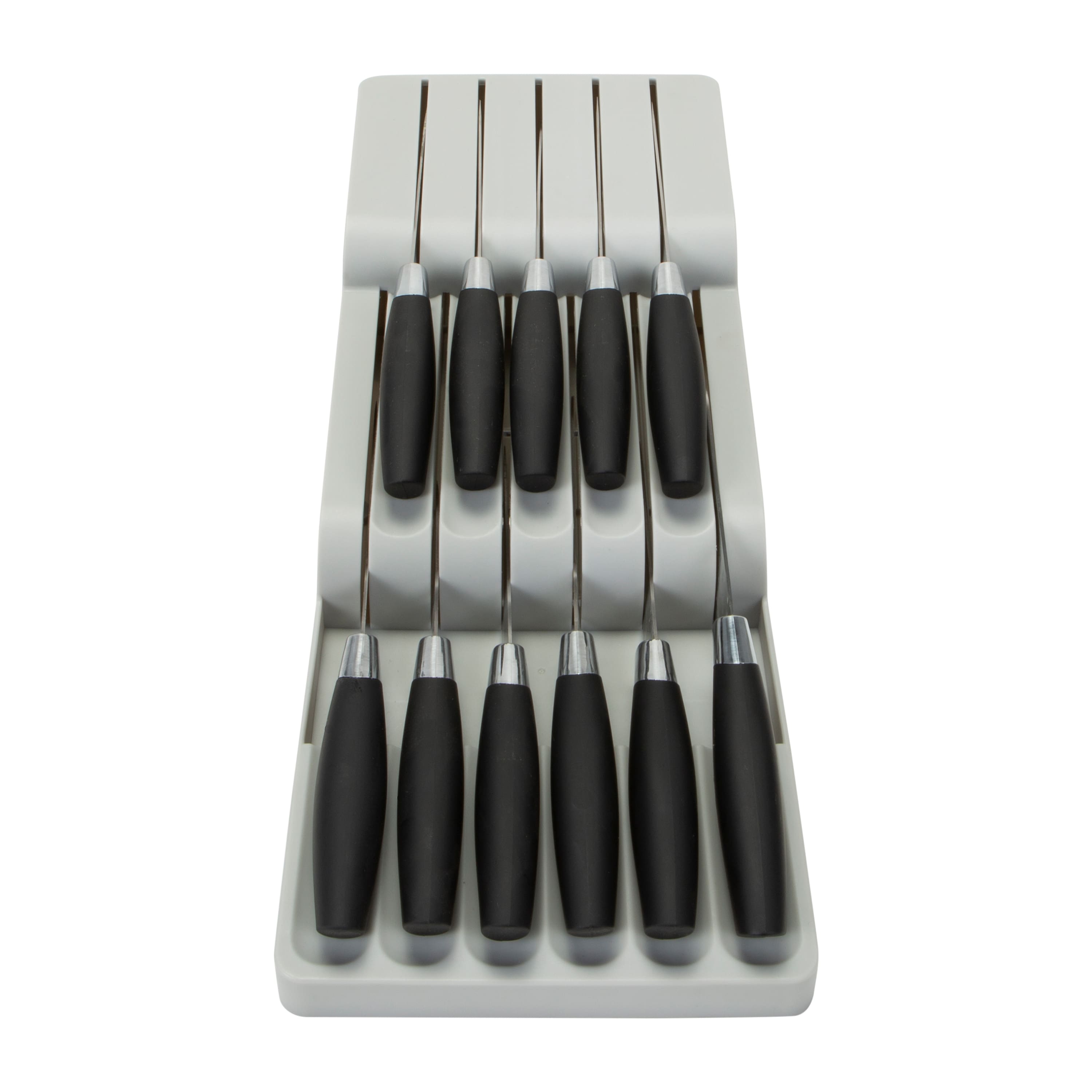 Kitchen Details 2-Tier Gray In-Drawer Knife Organizer