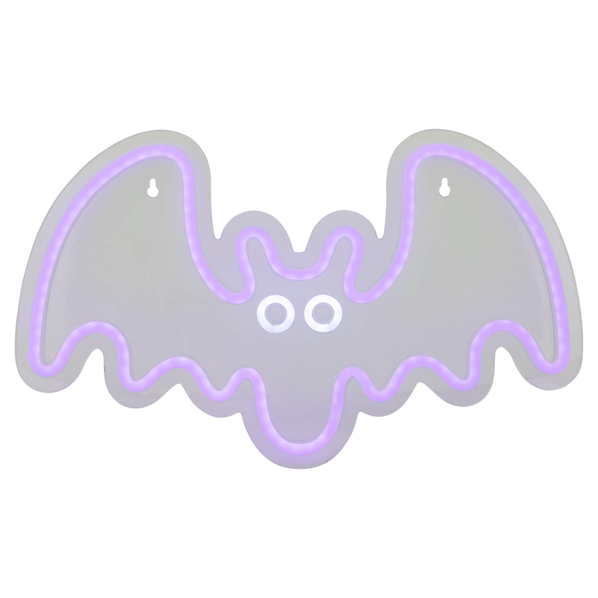 15&#x22; Purple LED Neon Style Purple Bat Halloween Window Silhouette
