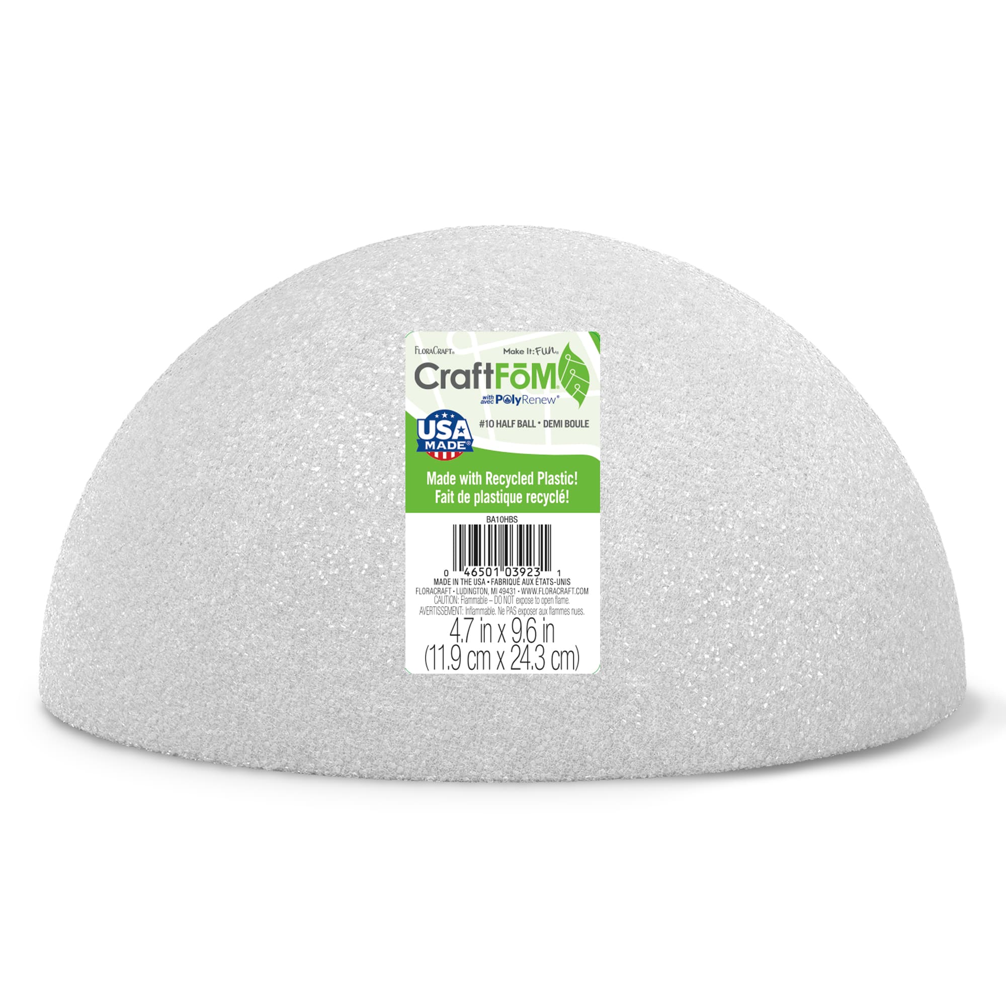 12 Pack: FloraCraft® CraftFōM Half Ball White, 10"