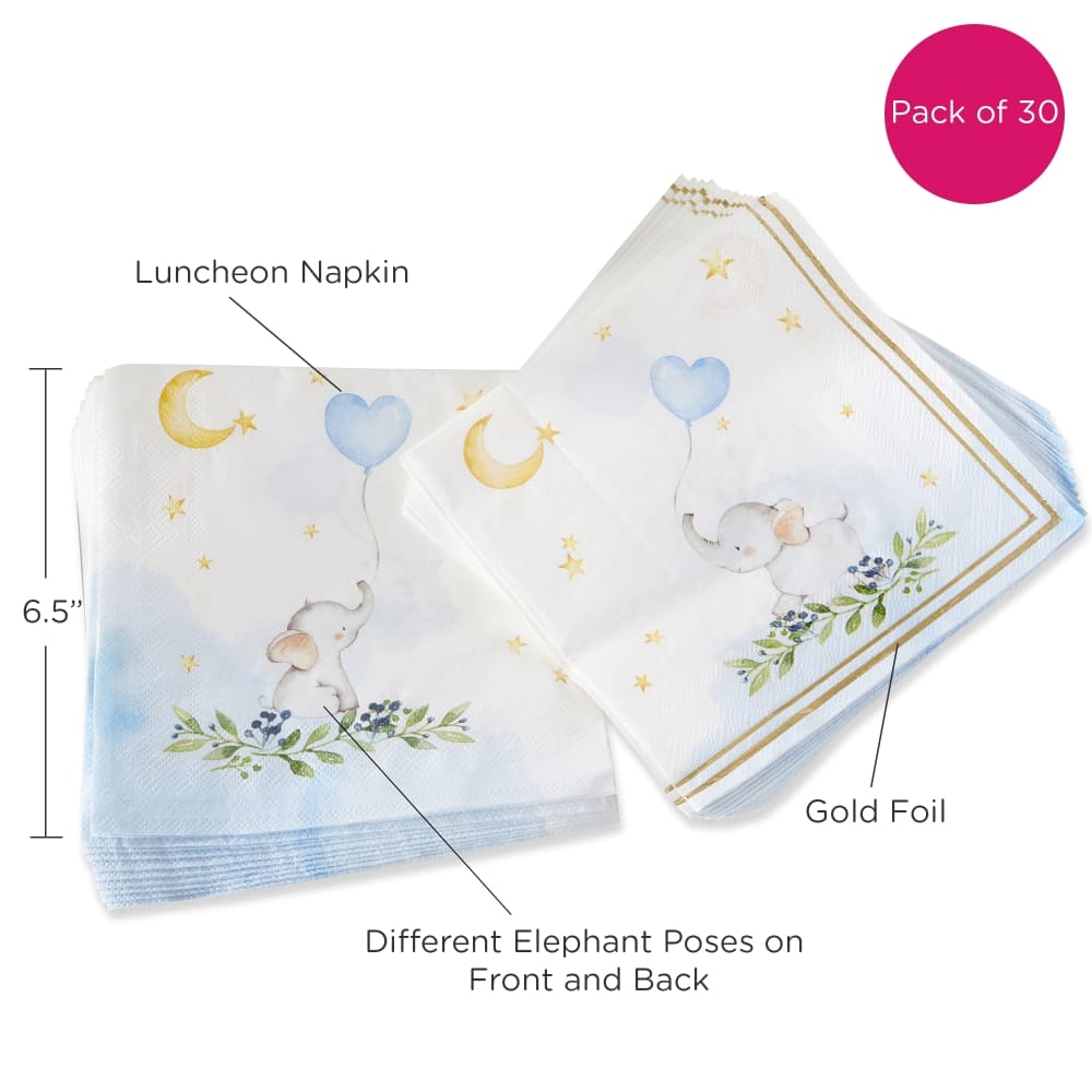 Kate Aspen&#xAE; Blue Elephant Baby Shower Napkins, 30ct.