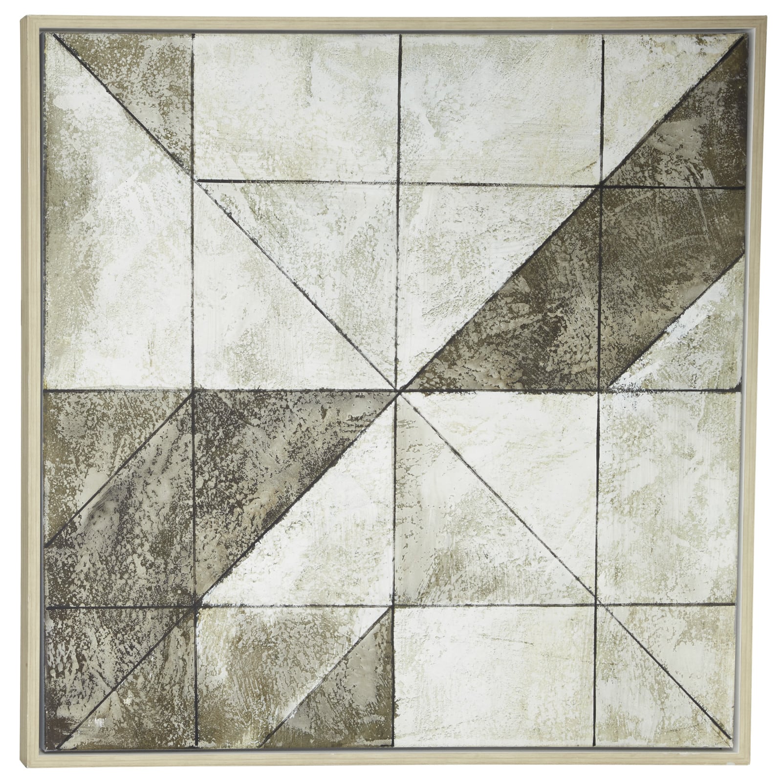 White Contemporary Canvas Wall Art, 39&#x22; x 39&#x22;