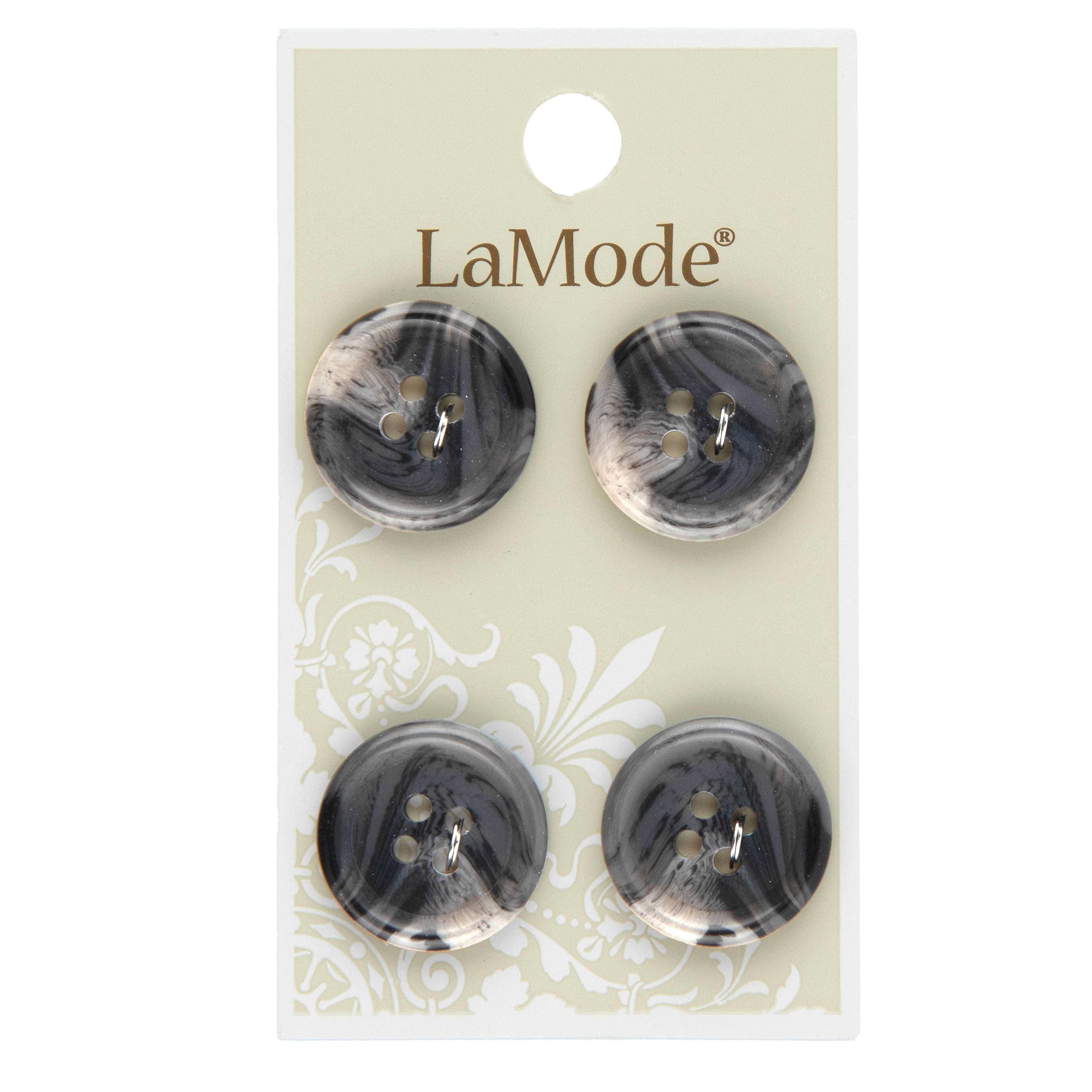 LaMode 3/4" Grey 4-Hole Buttons, 4ct.