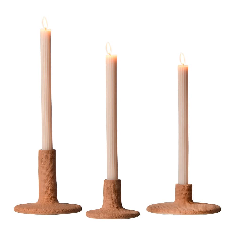 Hello Honey® Stoneware Taper Candle Holder Set