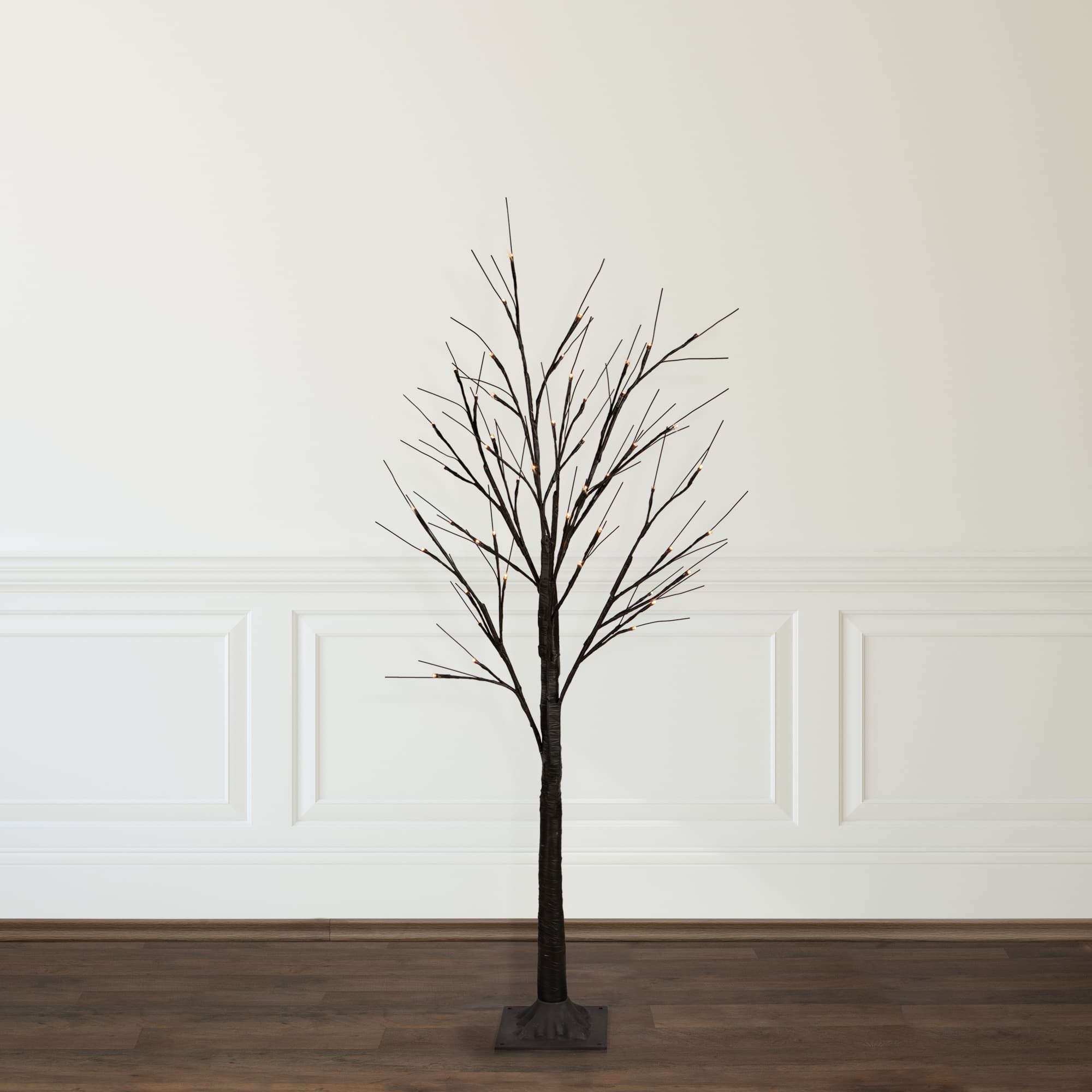 4ft. Pre-Lit Brown Twig Artificial Christmas Tree, Warm White LED Lights