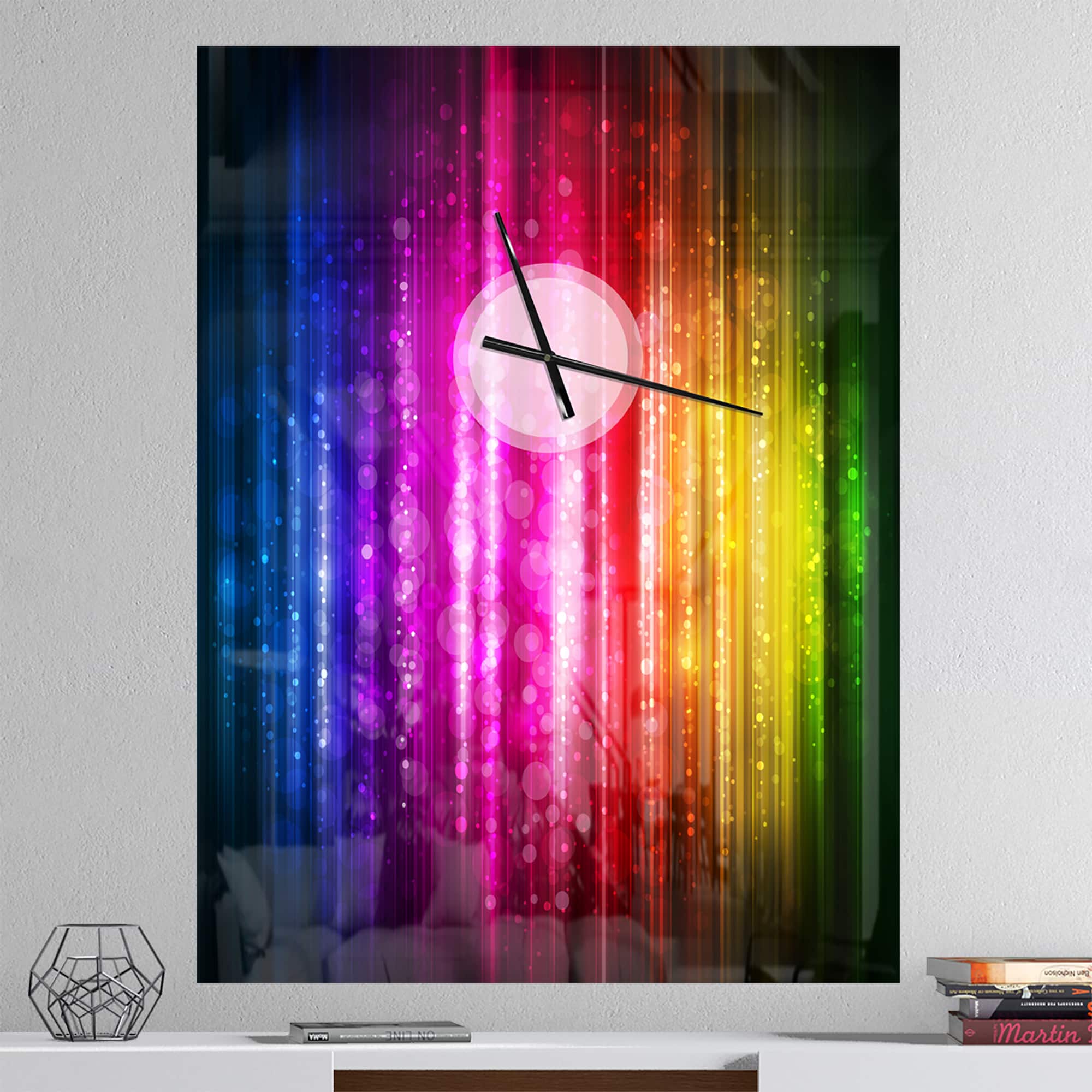 Designart &#x27;Glowing Background Modern Rectangular Wall Clock