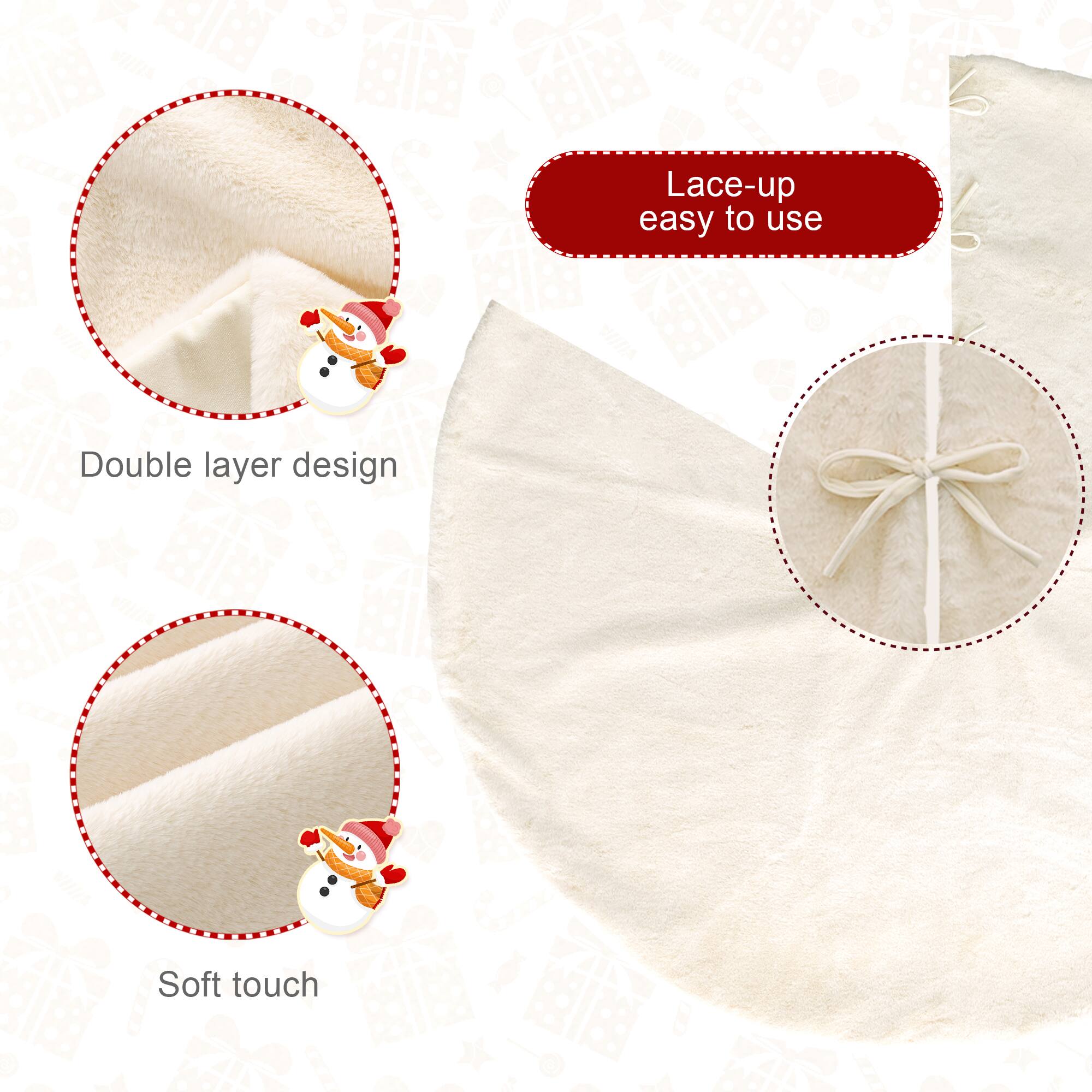 Glitzhome® Faux Rabbit Fur Christmas Tree Skirt