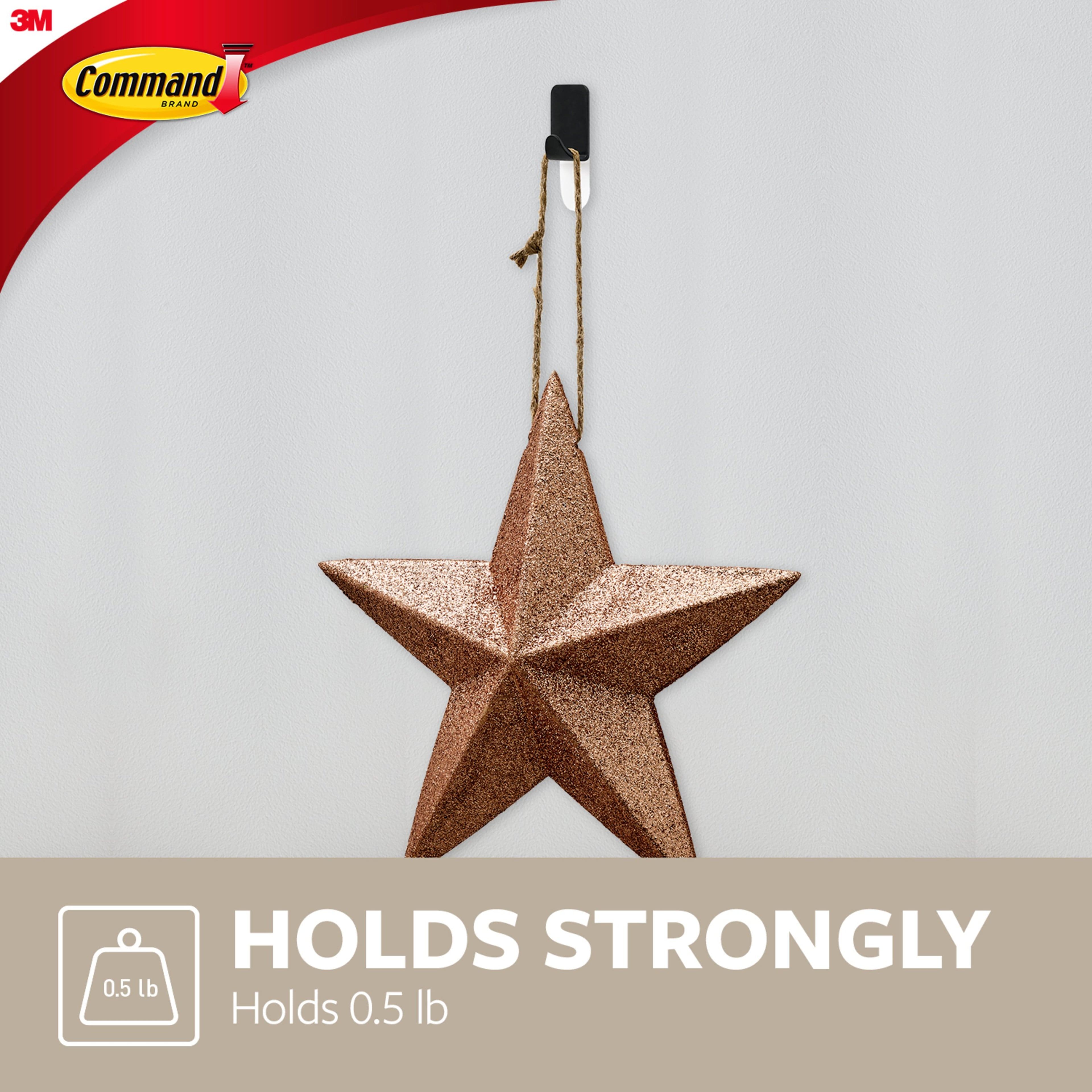 Command™ Small Decorative Metal Hooks, Matte Black