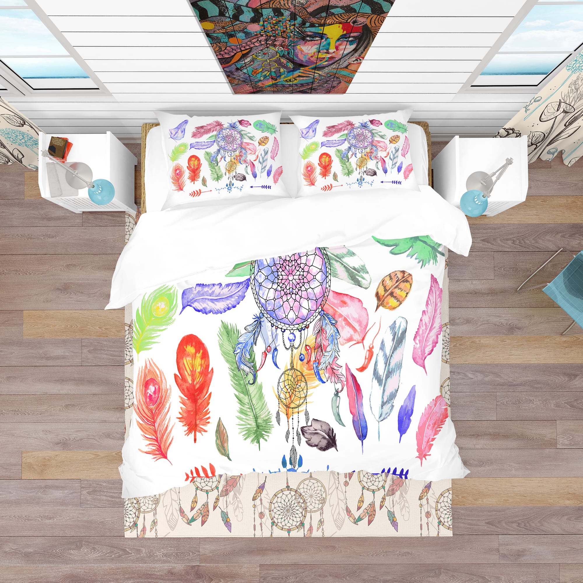 Designart 'Indian Dream Catcher' Southwestern Bedding Set - Duvet Cover & Shams