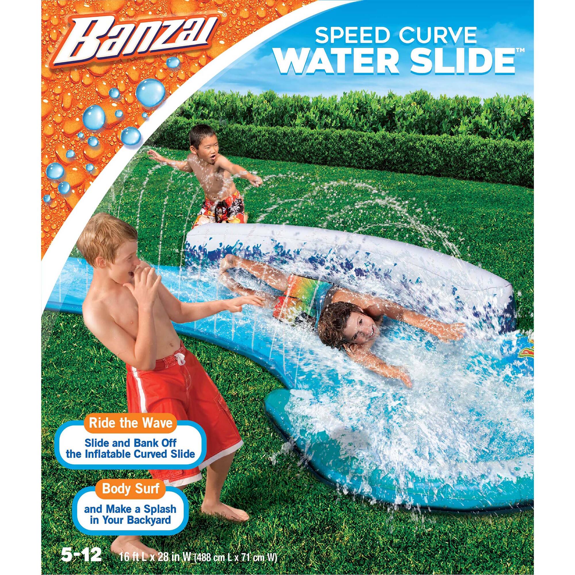 Banzai&#xAE; 16ft. Inflatable Speed Curve Water Slide
