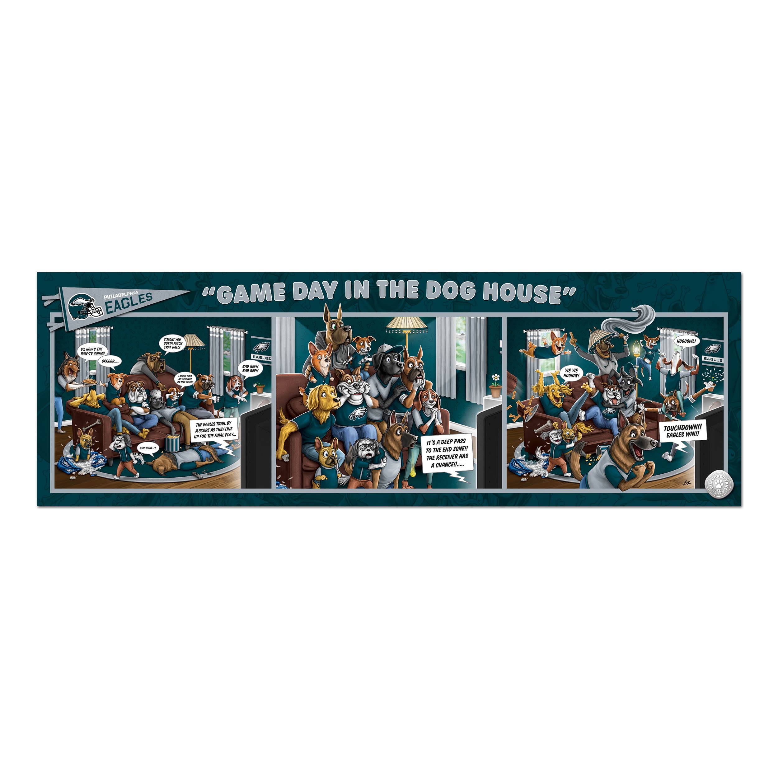 NFL Game Day in the Dog House 1,000 Piece Puzzle